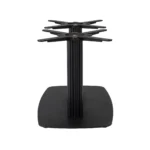 Boston Coffee Height Table Base Large Rectangular Radius Edges Fluted Black Side