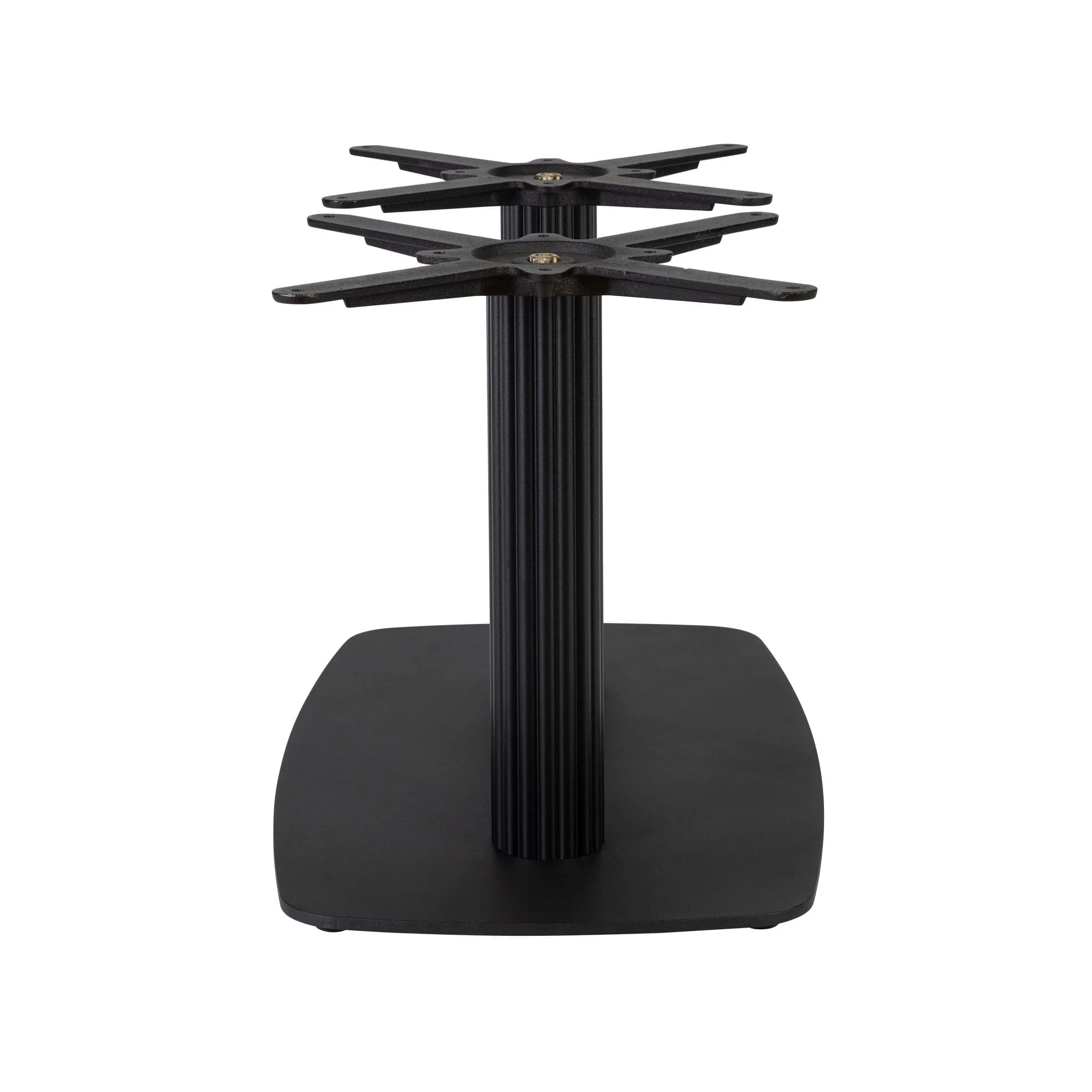 Boston Coffee Height Table Base Large Rectangular Radius Edges Fluted Black Side