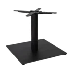 Boston Coffee Height Table Base Large Square Fluted Black