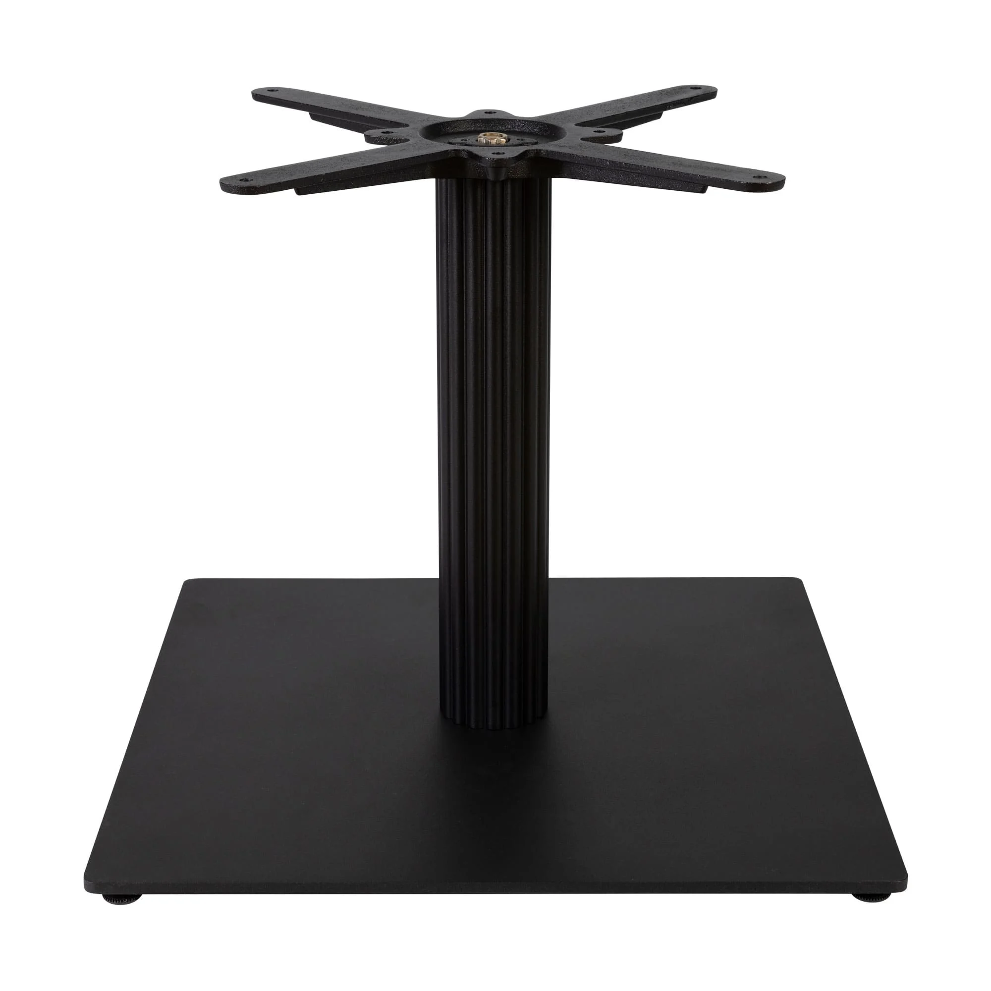 Boston Coffee Height Table Base Large Square Fluted Black Side