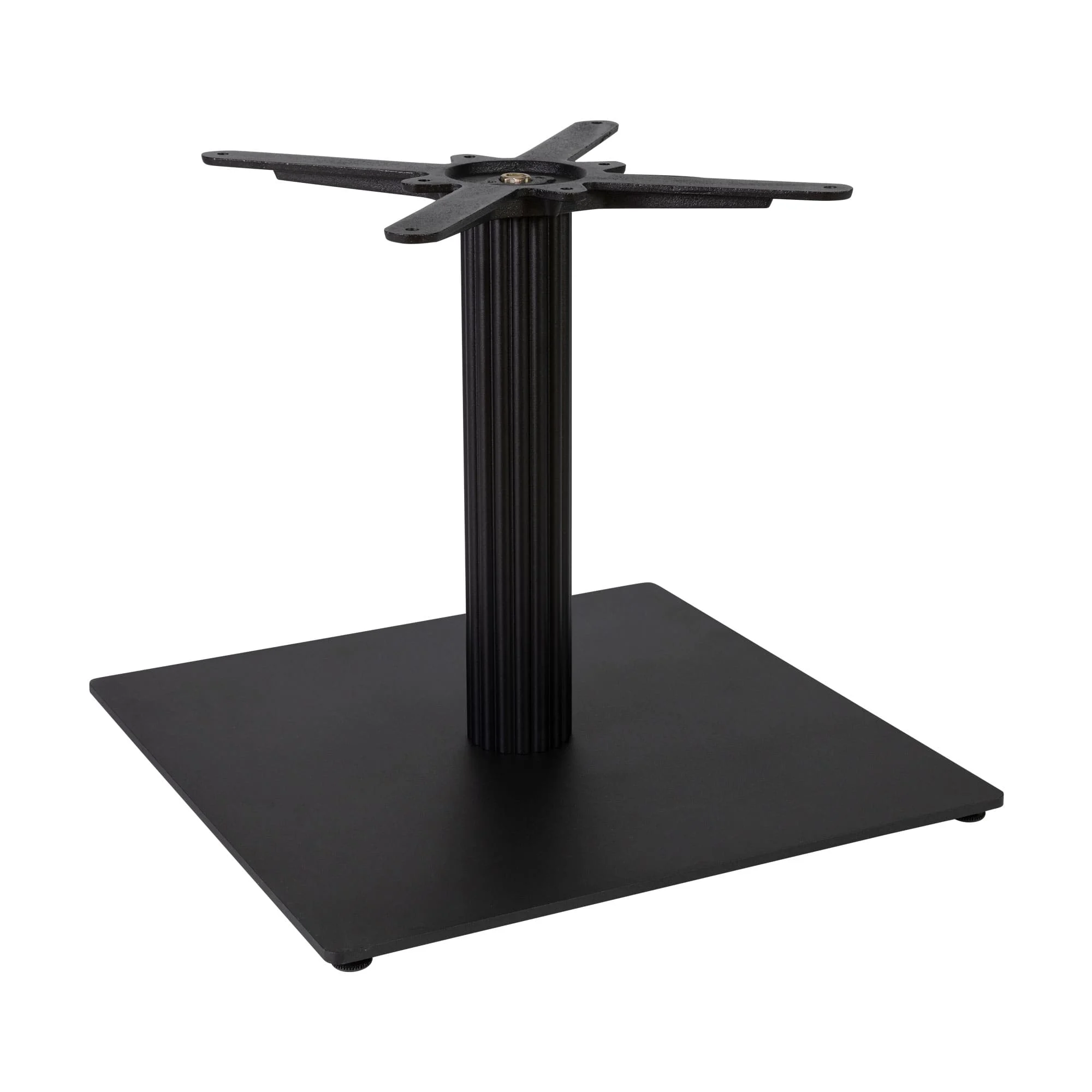 Boston Coffee Height Table Base Large Square Fluted Black