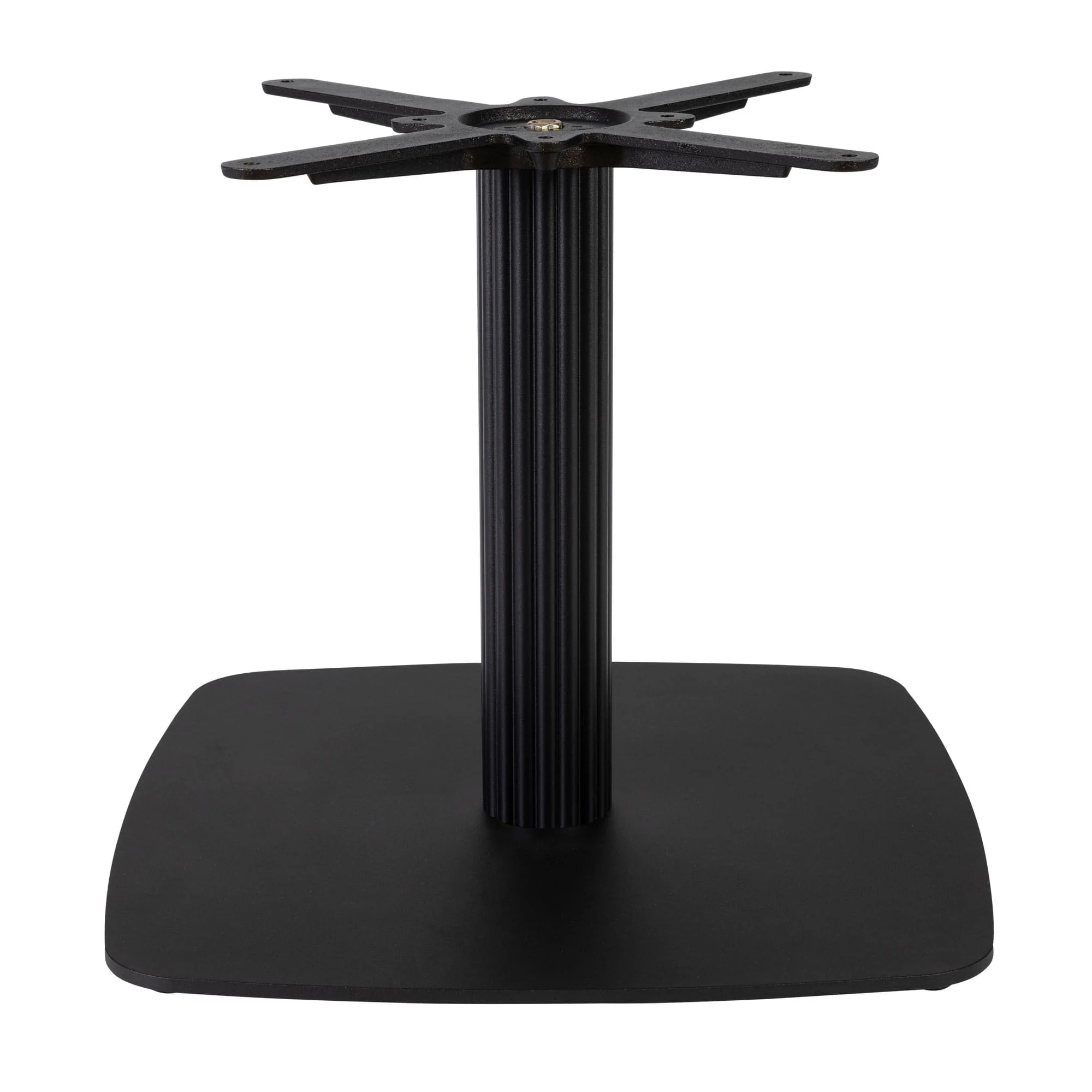 Boston Coffee Height Table Base Large Square Fluted Radius Edges Black Side