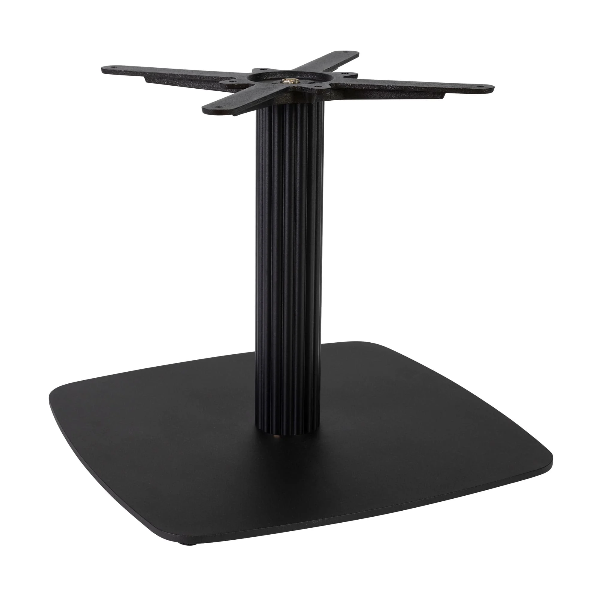 Boston Coffee Height Table Base Large Square Fluted Radius Edges Black