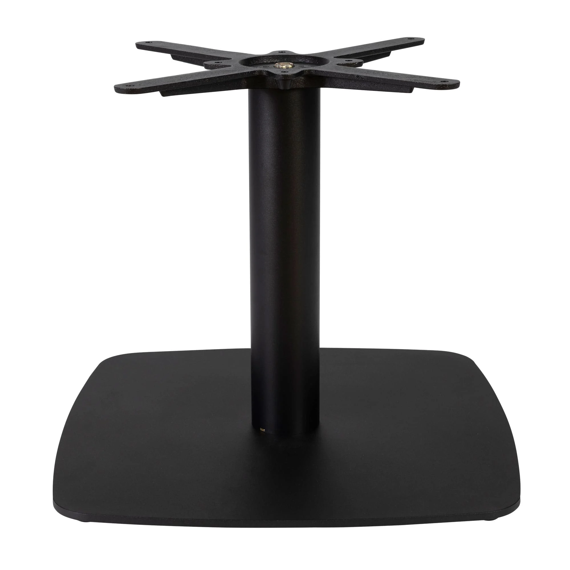 Boston Coffee Height Table Base Large Square Radius Edges Black Side