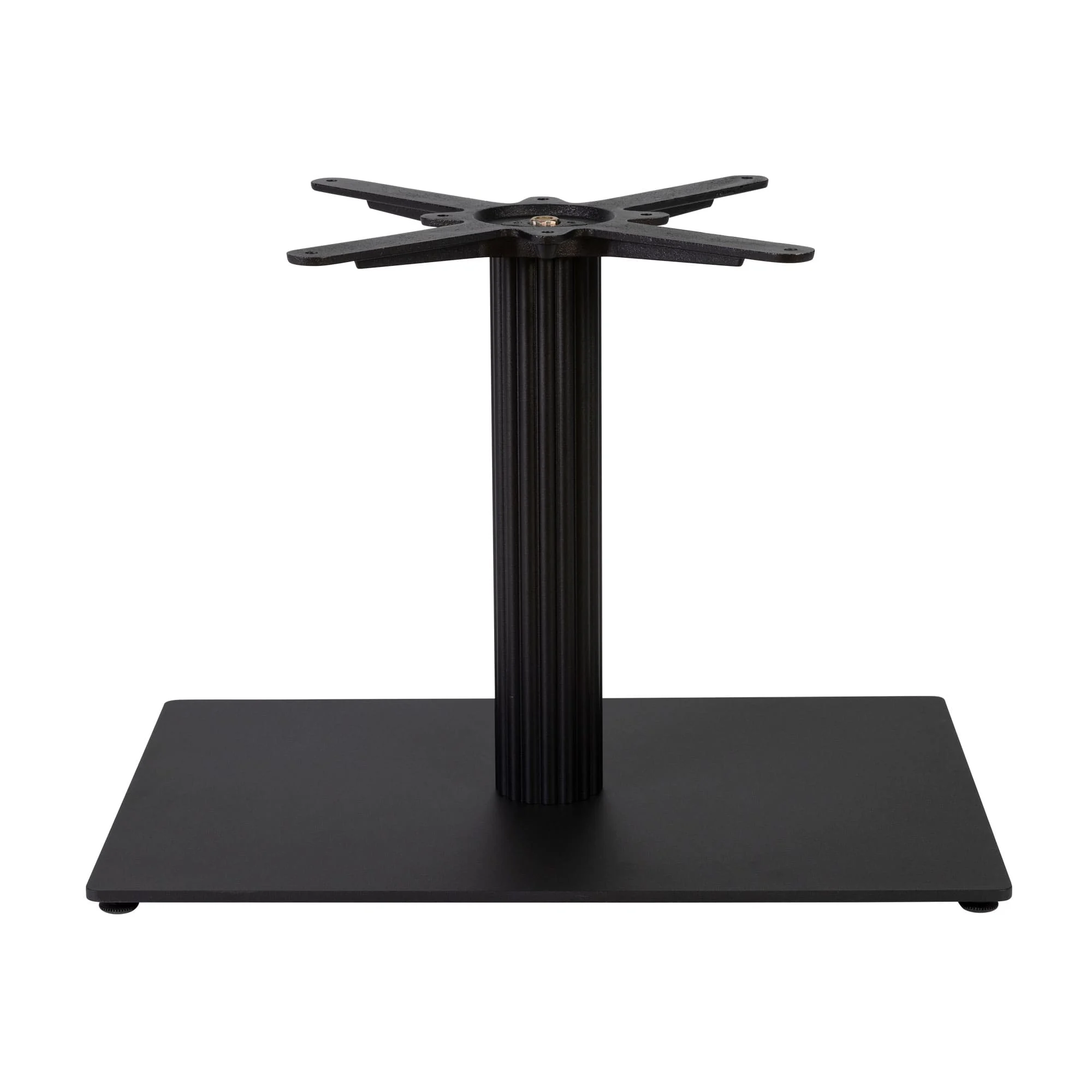 Boston Coffee Height Table Base Small Rectangular Fluted Black Side