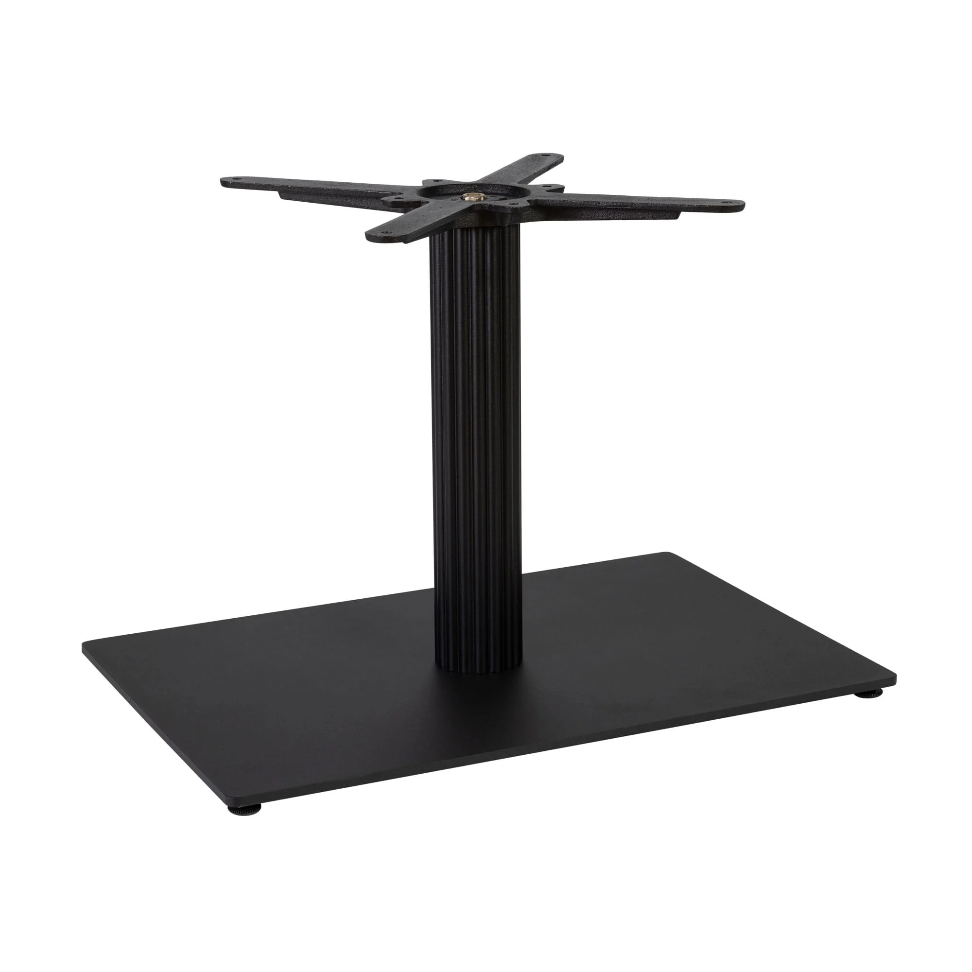 Boston Coffee Height Table Base Small Rectangular Fluted Black