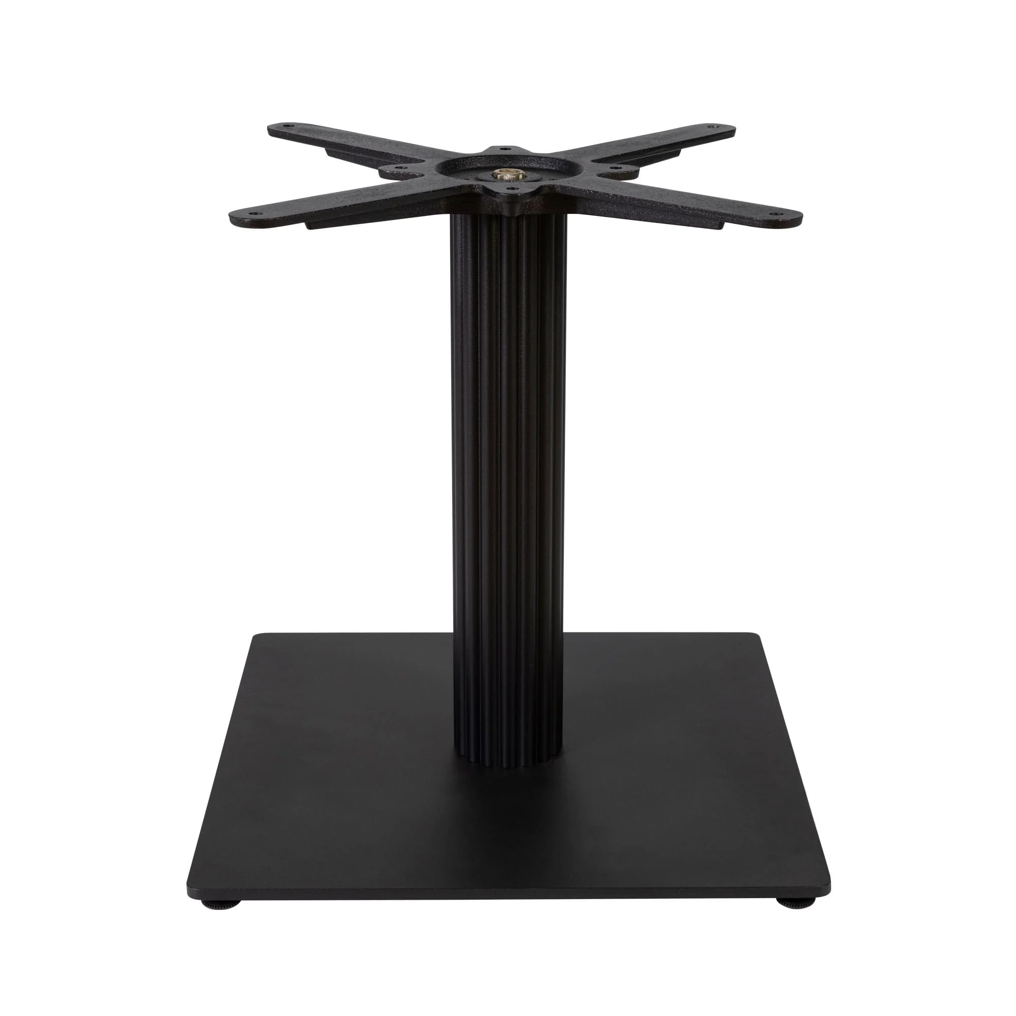 Boston Coffee Height Table Base Small Square Fluted Black Side