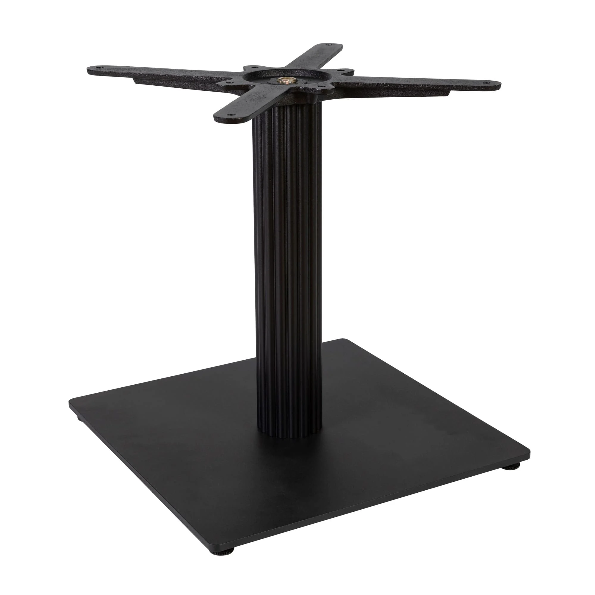 Boston Coffee Height Table Base Small Square Fluted Black
