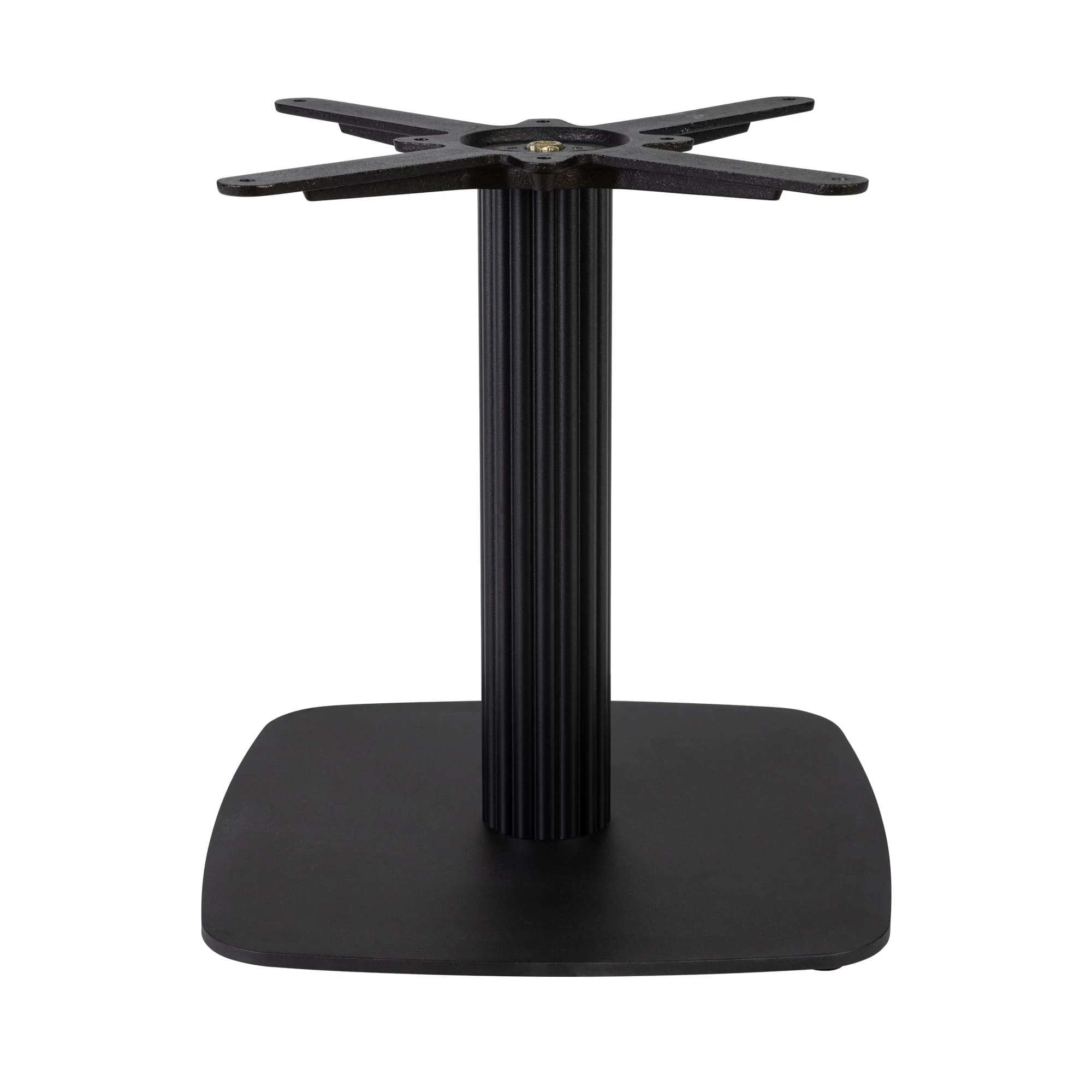 Boston Coffee Height Table Base Small Square Fluted Radius Edges Black Side