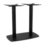 Boston Dining Height Table Base Large Rectangular Radius Edges Fluted Black