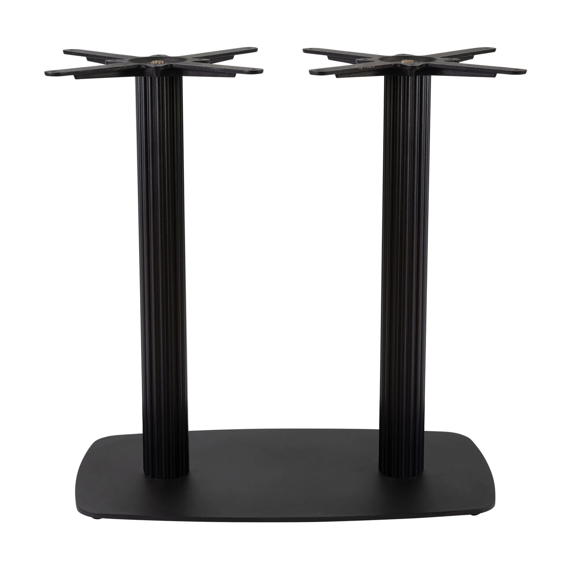 Boston Dining Height Table Base Large Rectangular Radius Edges Fluted Black Side