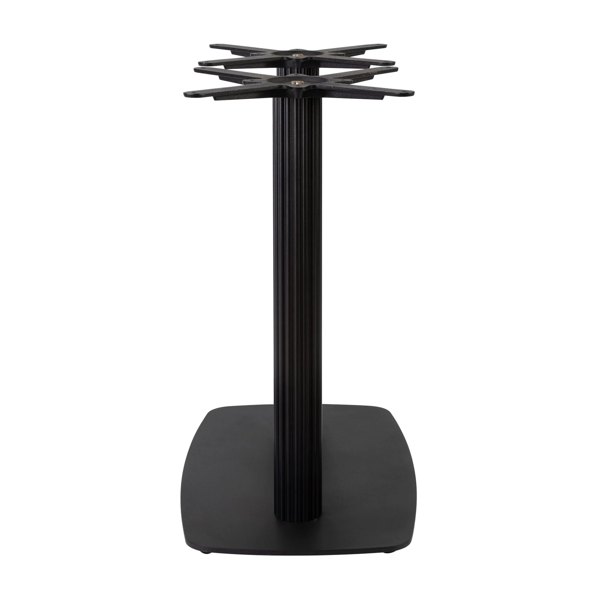 Boston Dining Height Table Base Large Rectangular Radius Edges Fluted Black Side
