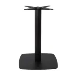 Boston Dining Height Table Base Large Square Radius Edges Fluted Black Side