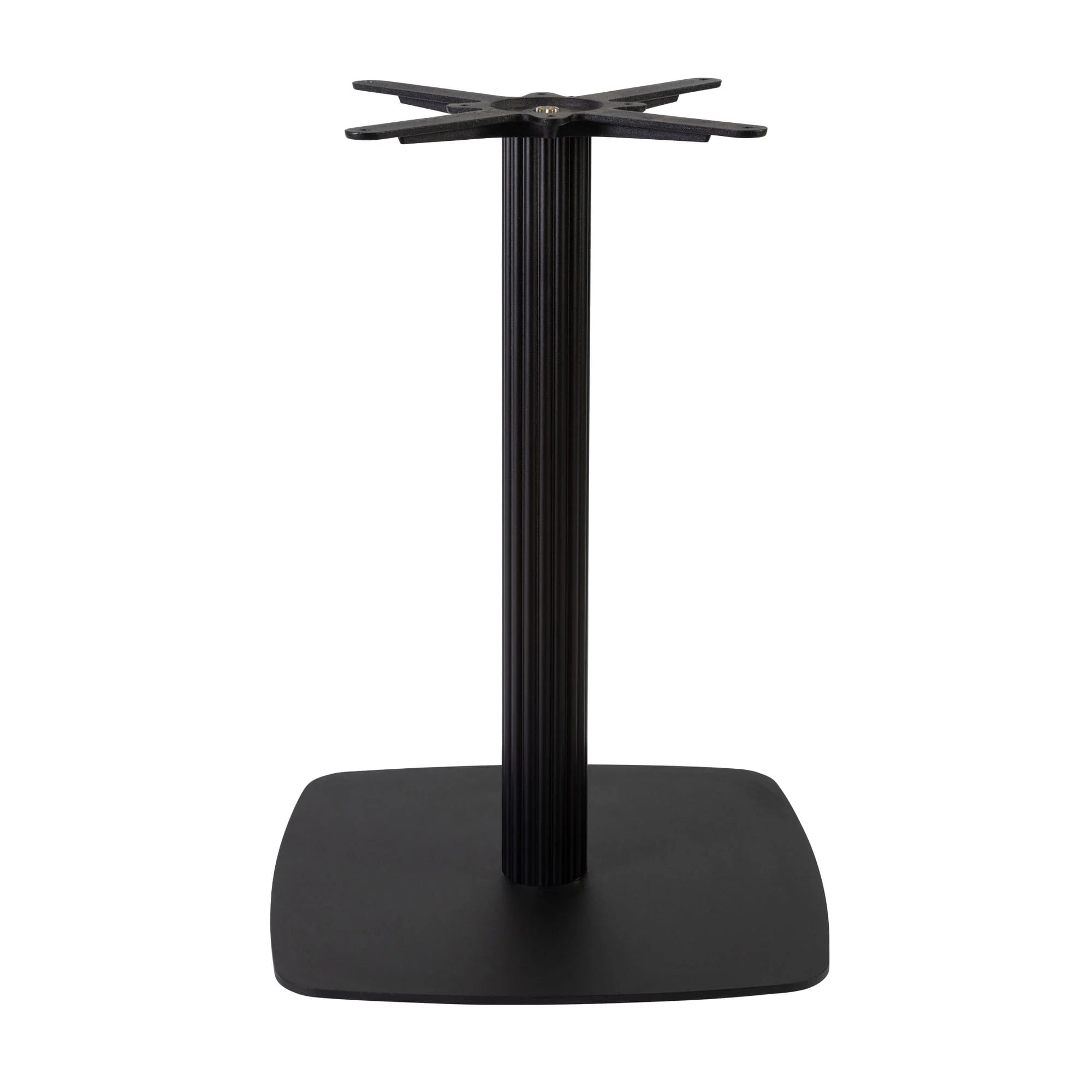 Boston Dining Height Table Base Large Square Radius Edges Fluted Black Side