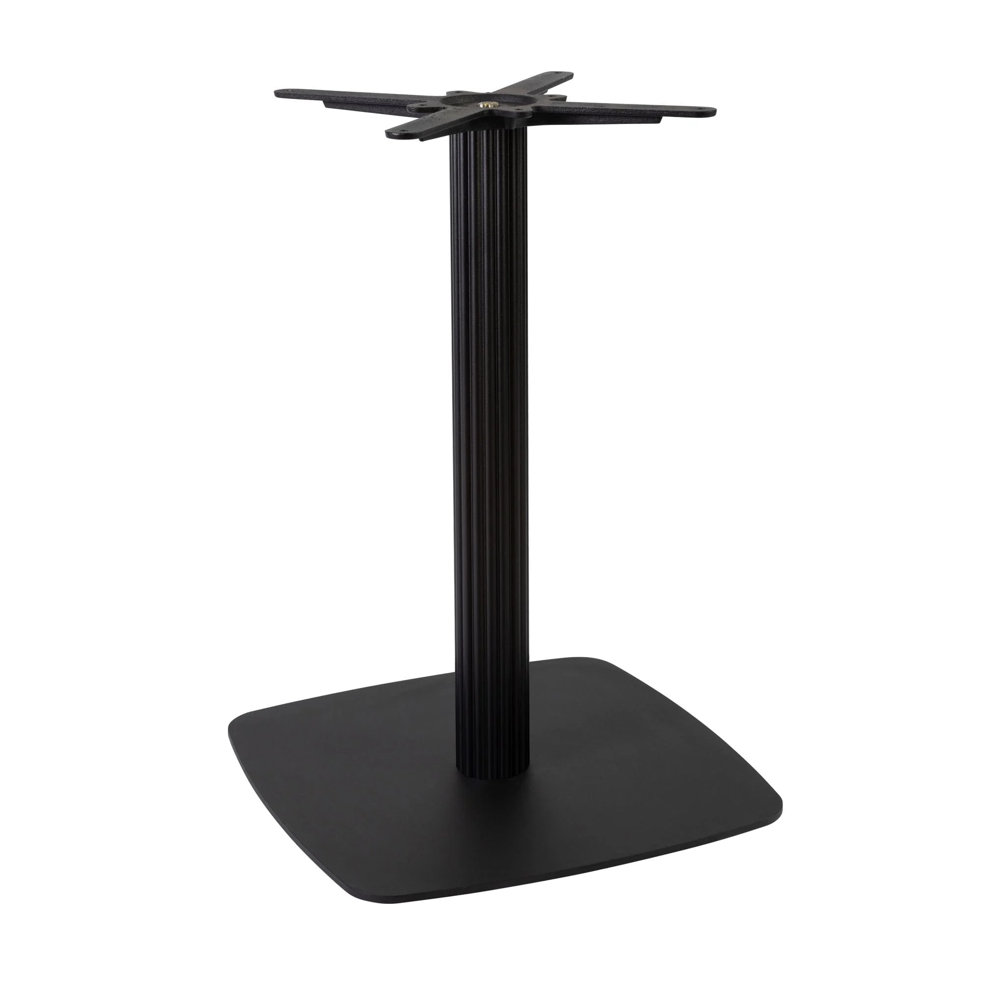 Boston Dining Height Table Base Large Square Radius Edges Fluted Black