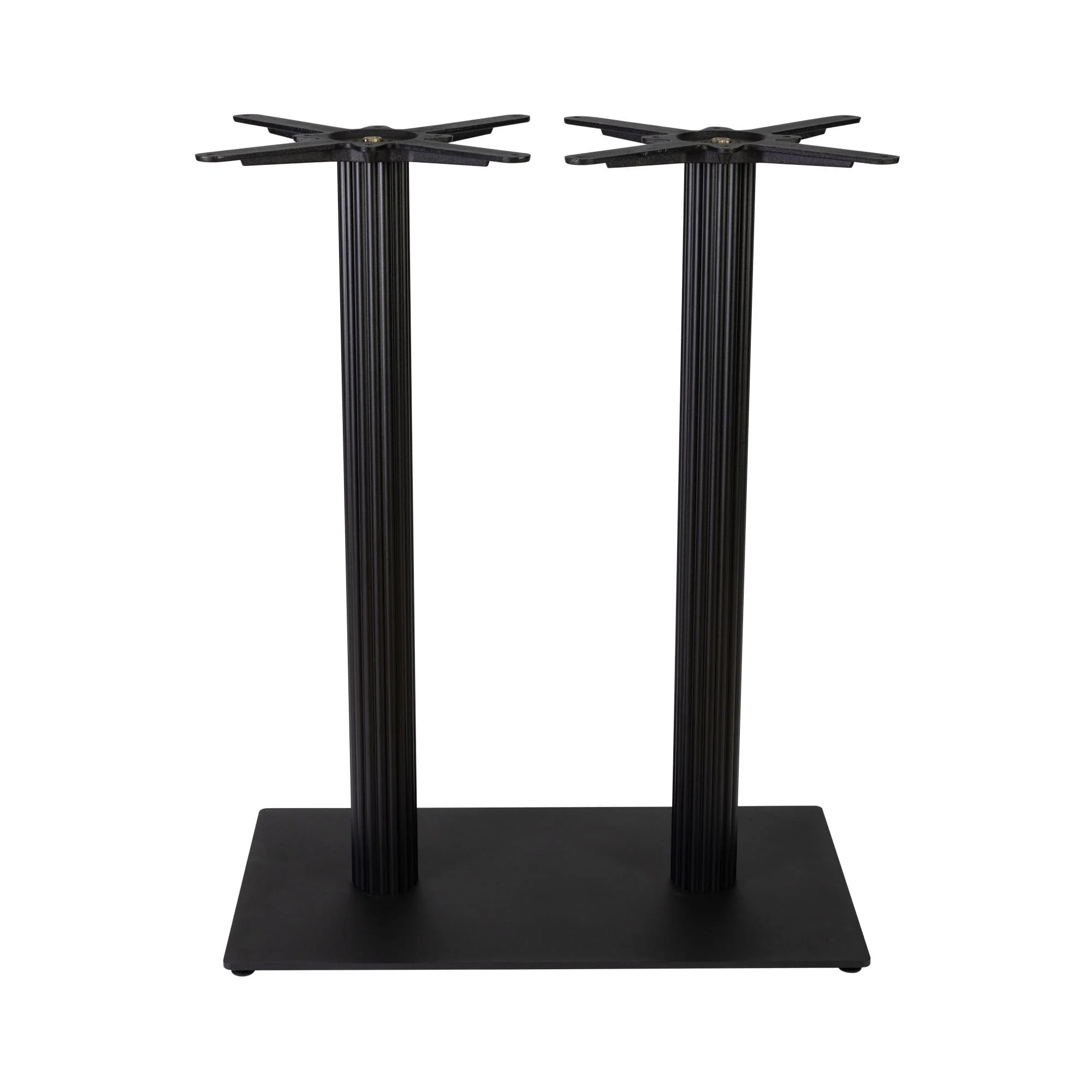 Boston Mid Height Table Base Large Rectangular Fluted Black Side
