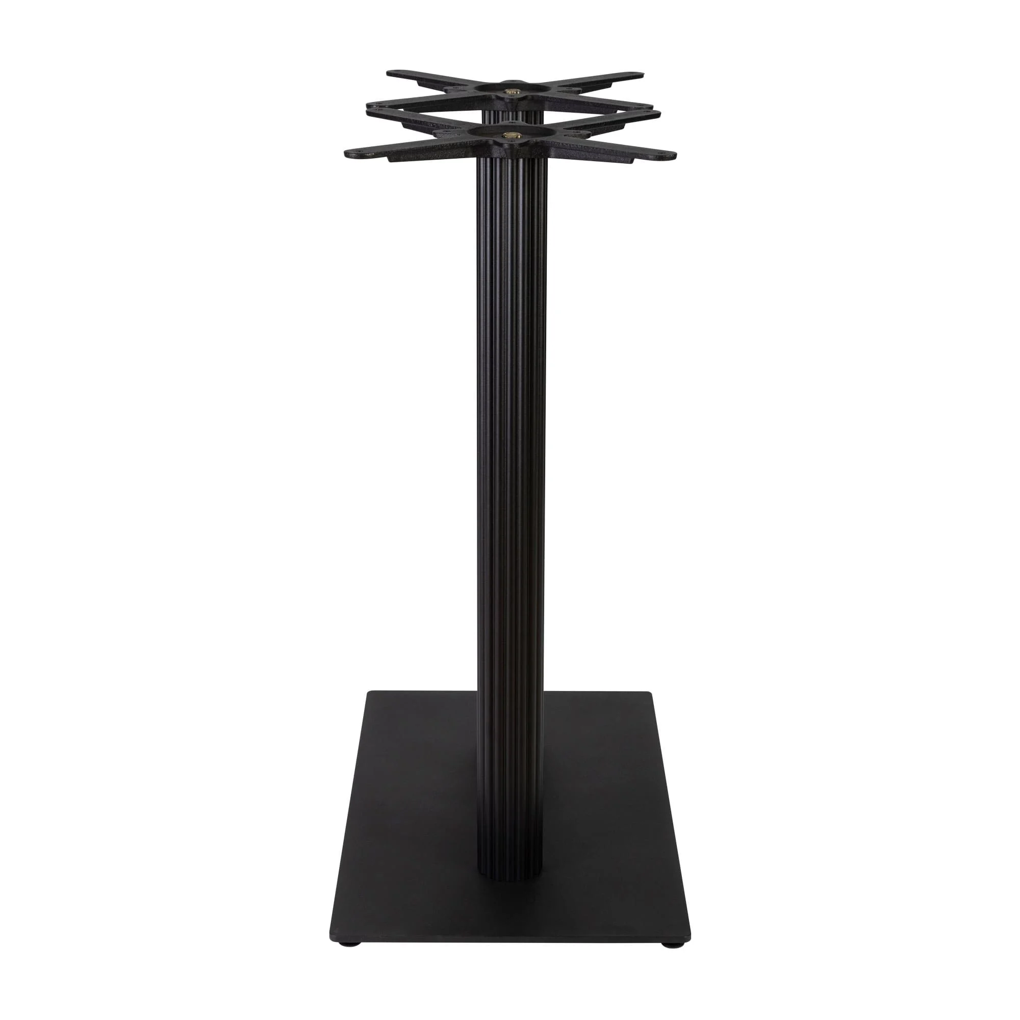 Boston Mid Height Table Base Large Rectangular Fluted Black Side