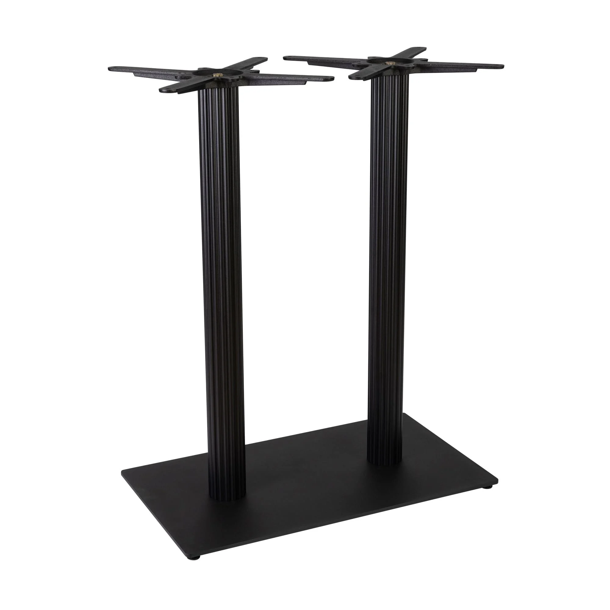 Boston Mid Height Table Base Large Rectangular Fluted Black