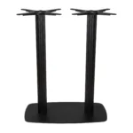 Boston Mid Height Table Base Large Rectangular Fluted Radius Edges Black Side