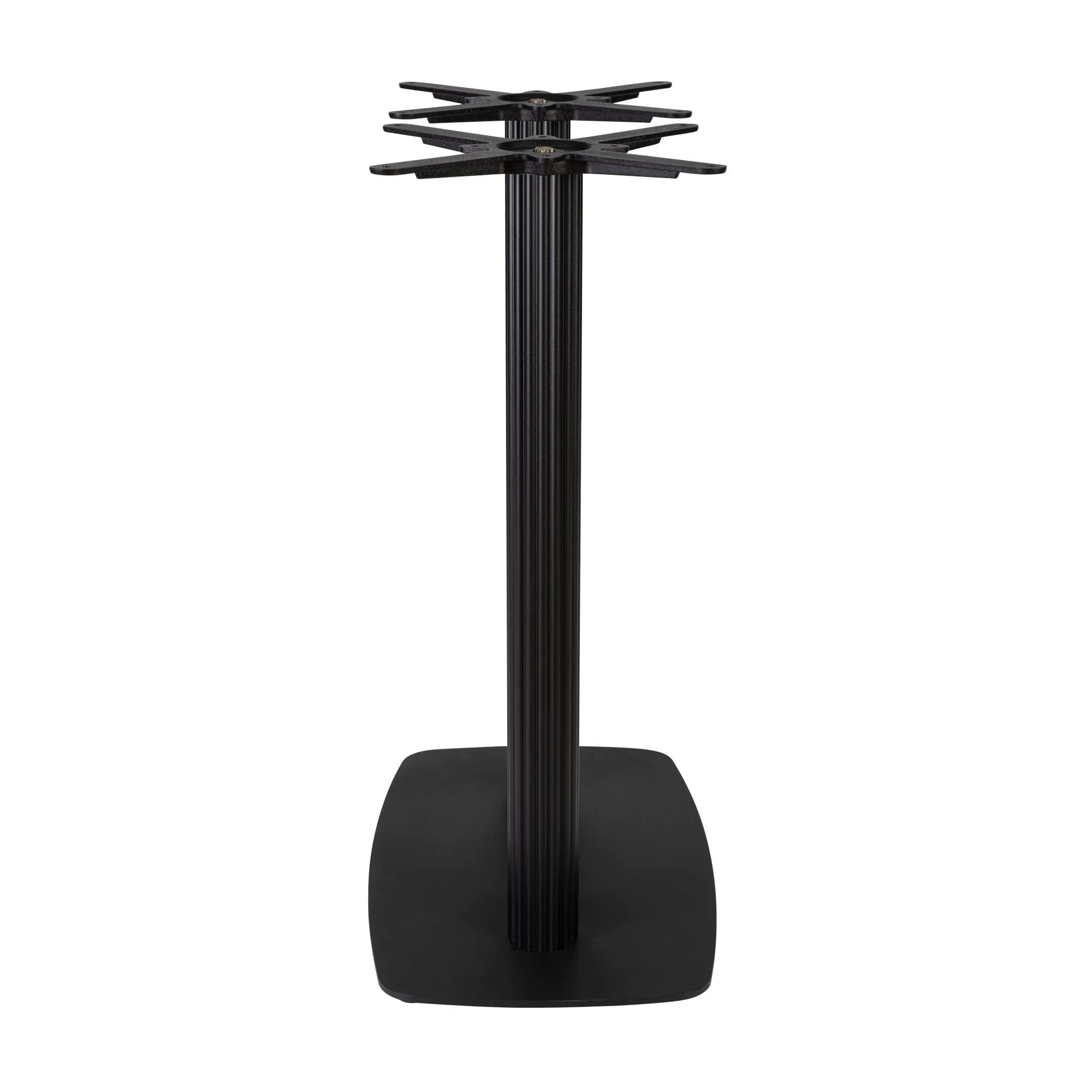 Boston Mid Height Table Base Large Rectangular Fluted Radius Edges Black Side