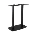 Boston Mid Height Table Base Large Rectangular Radius Edges Black