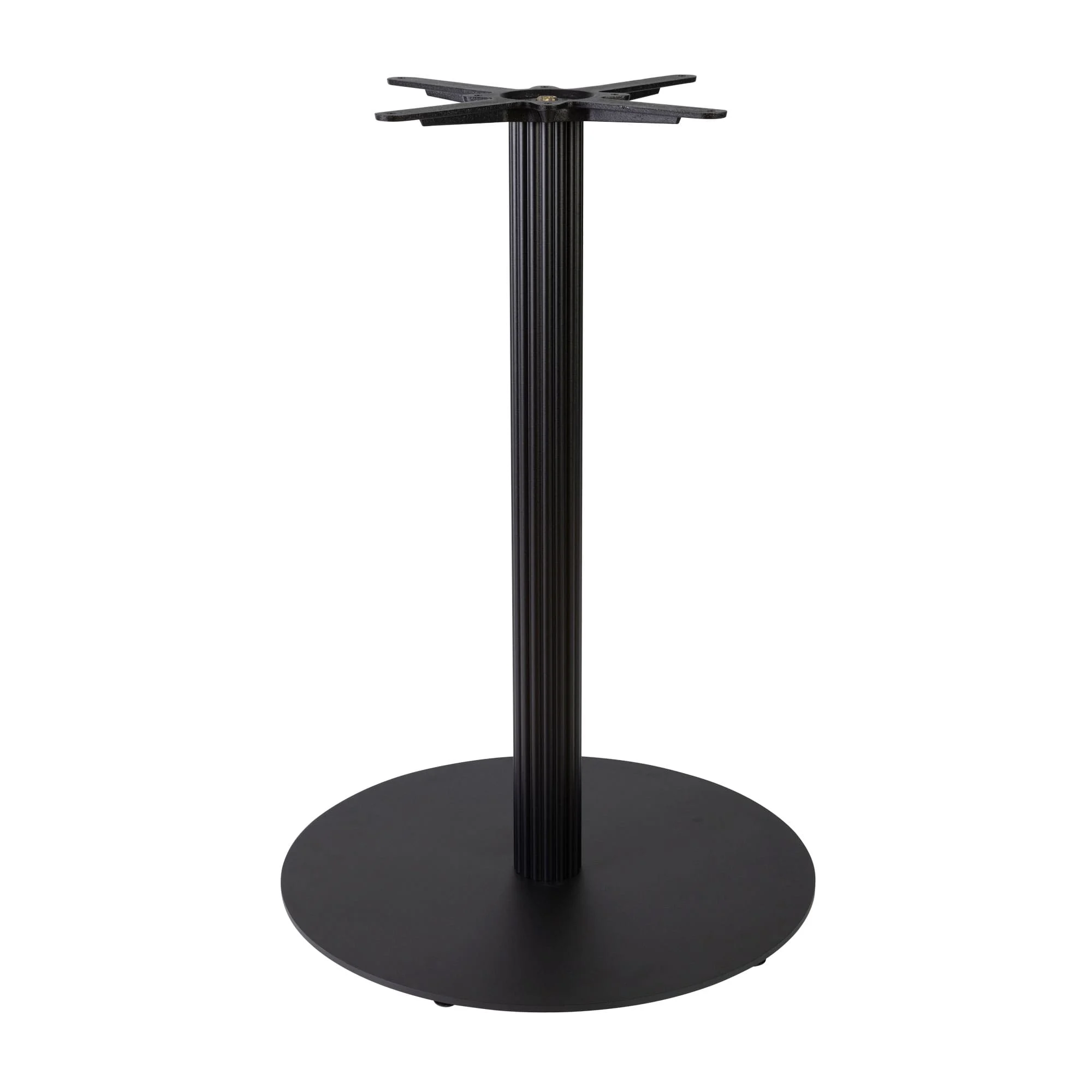 Boston Mid Height Table Base Large Round Fluted Black