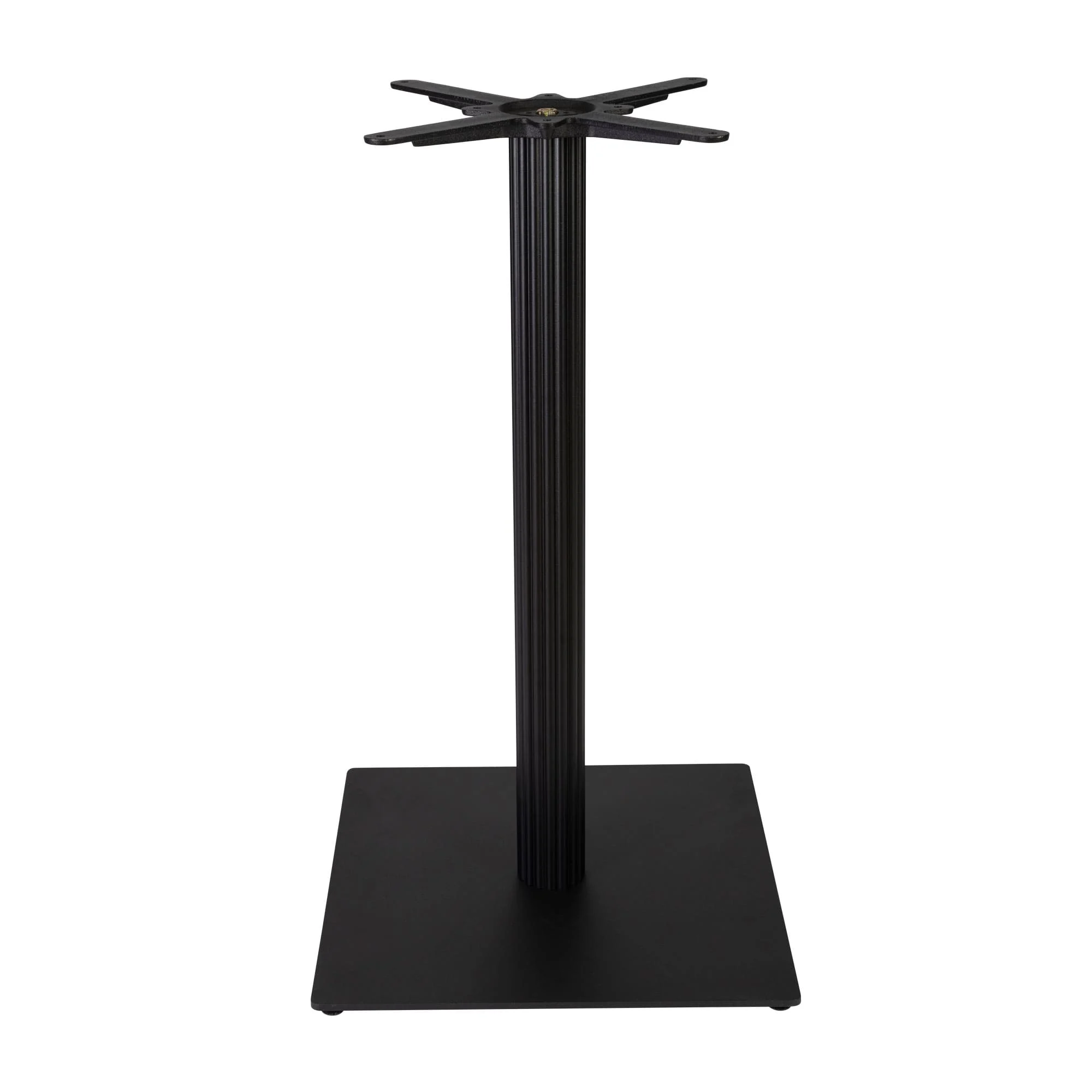 Boston Mid Height Table Base Large Square Fluted Black Side