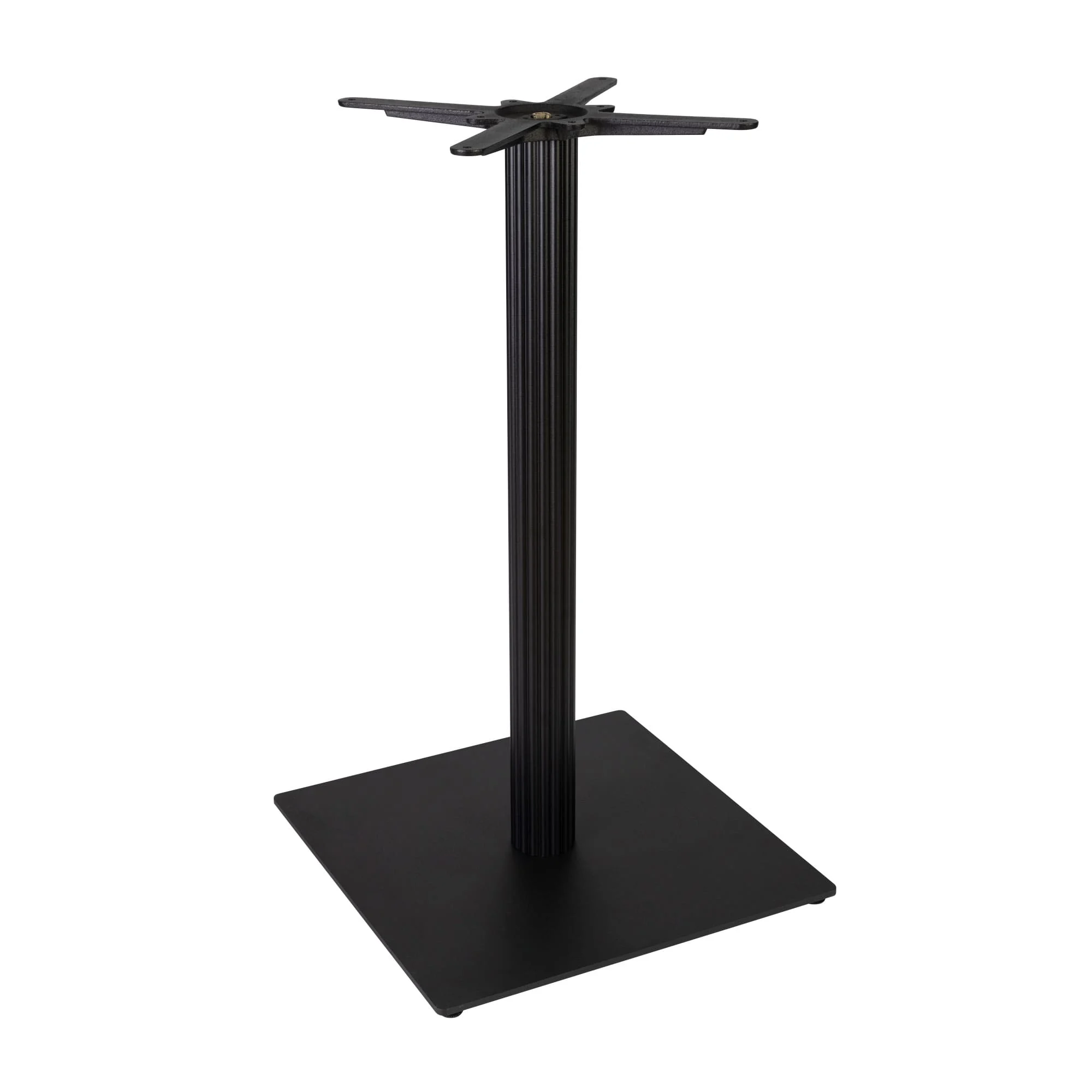 Boston Mid Height Table Base Large Square Fluted Black