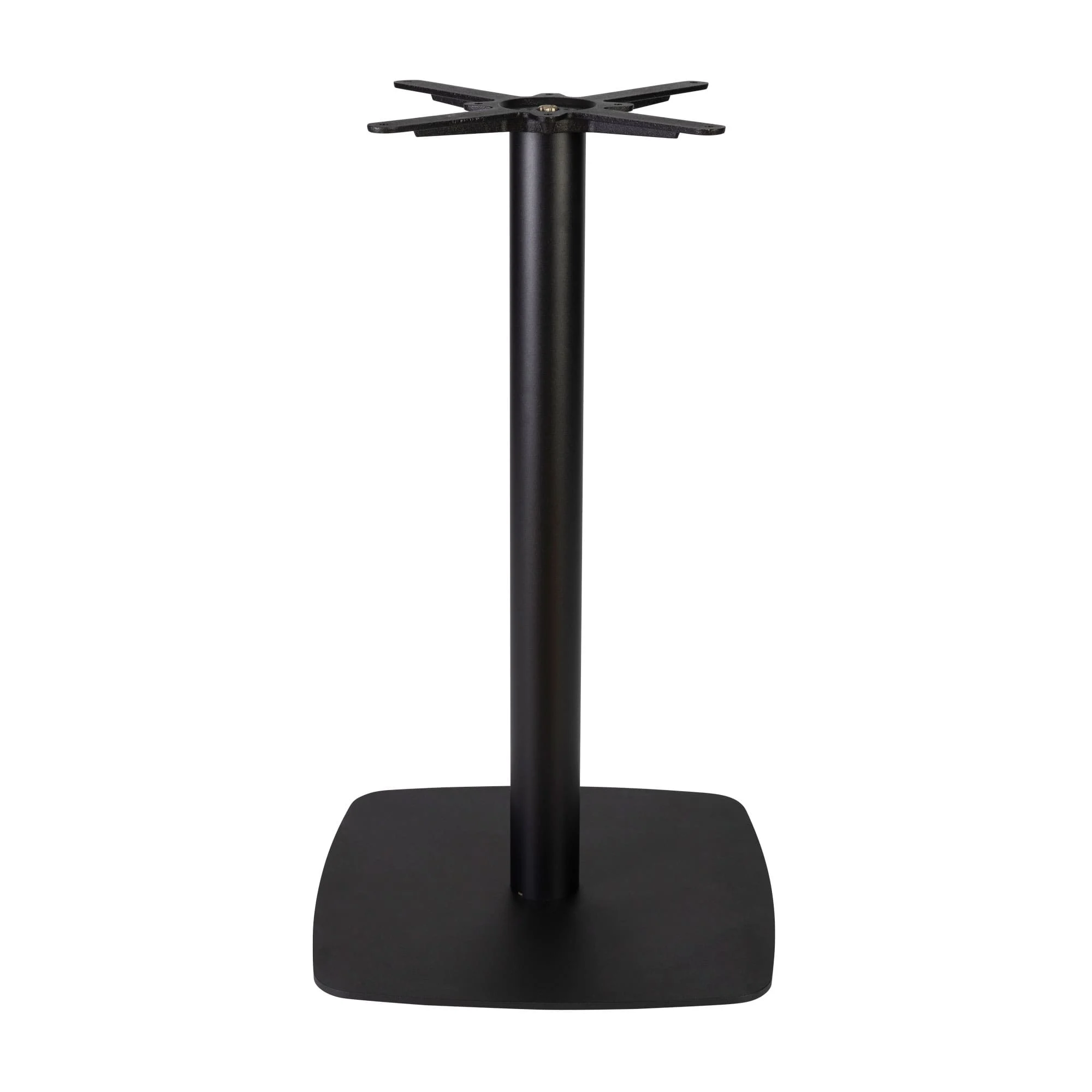 Boston Mid Height Table Base Large Square Radius Edges Black Side