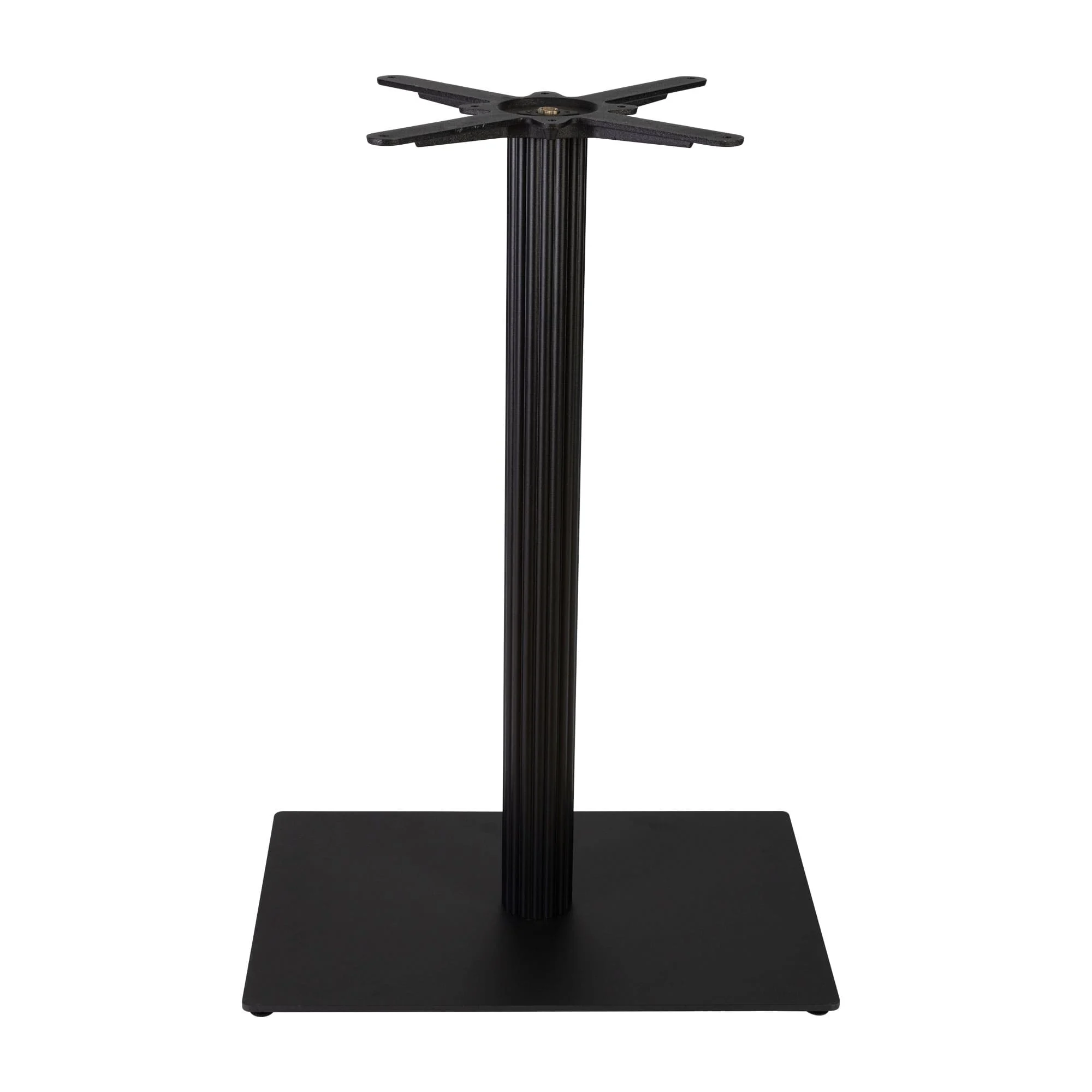 Boston Mid Height Table Base Small Rectangular Fluted Black Side