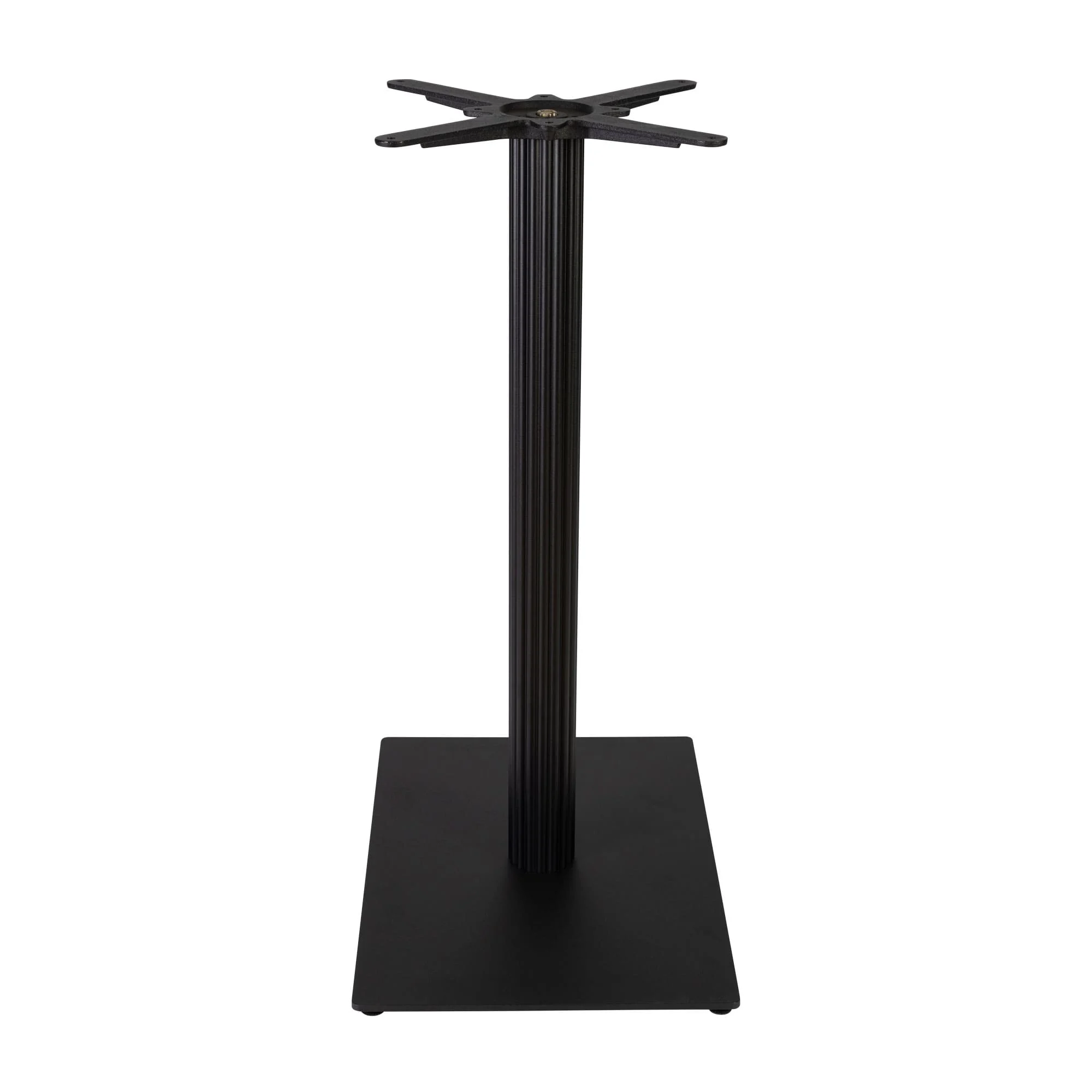 Boston Mid Height Table Base Small Rectangular Fluted Black Side