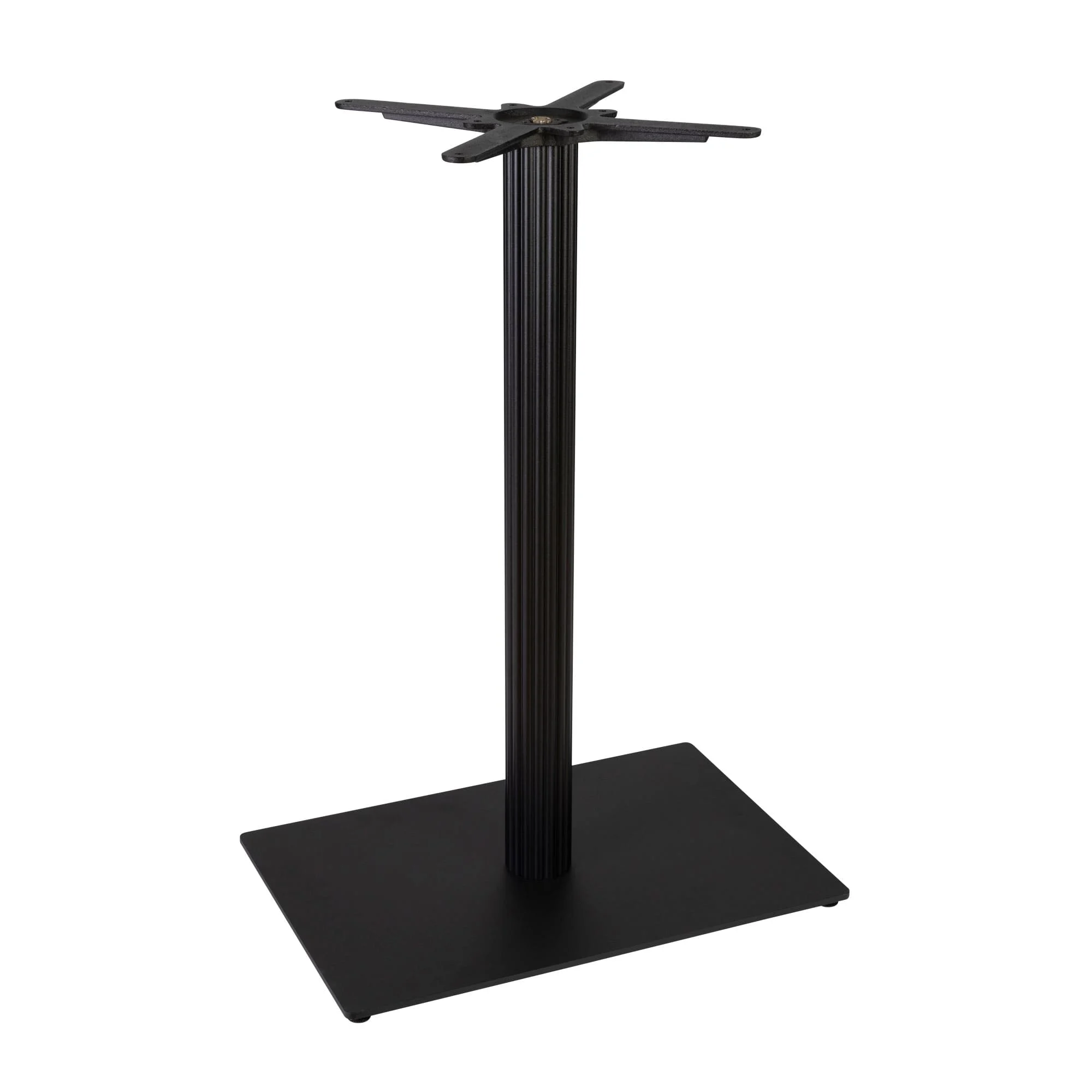 Boston Mid Height Table Base Small Rectangular Fluted Black