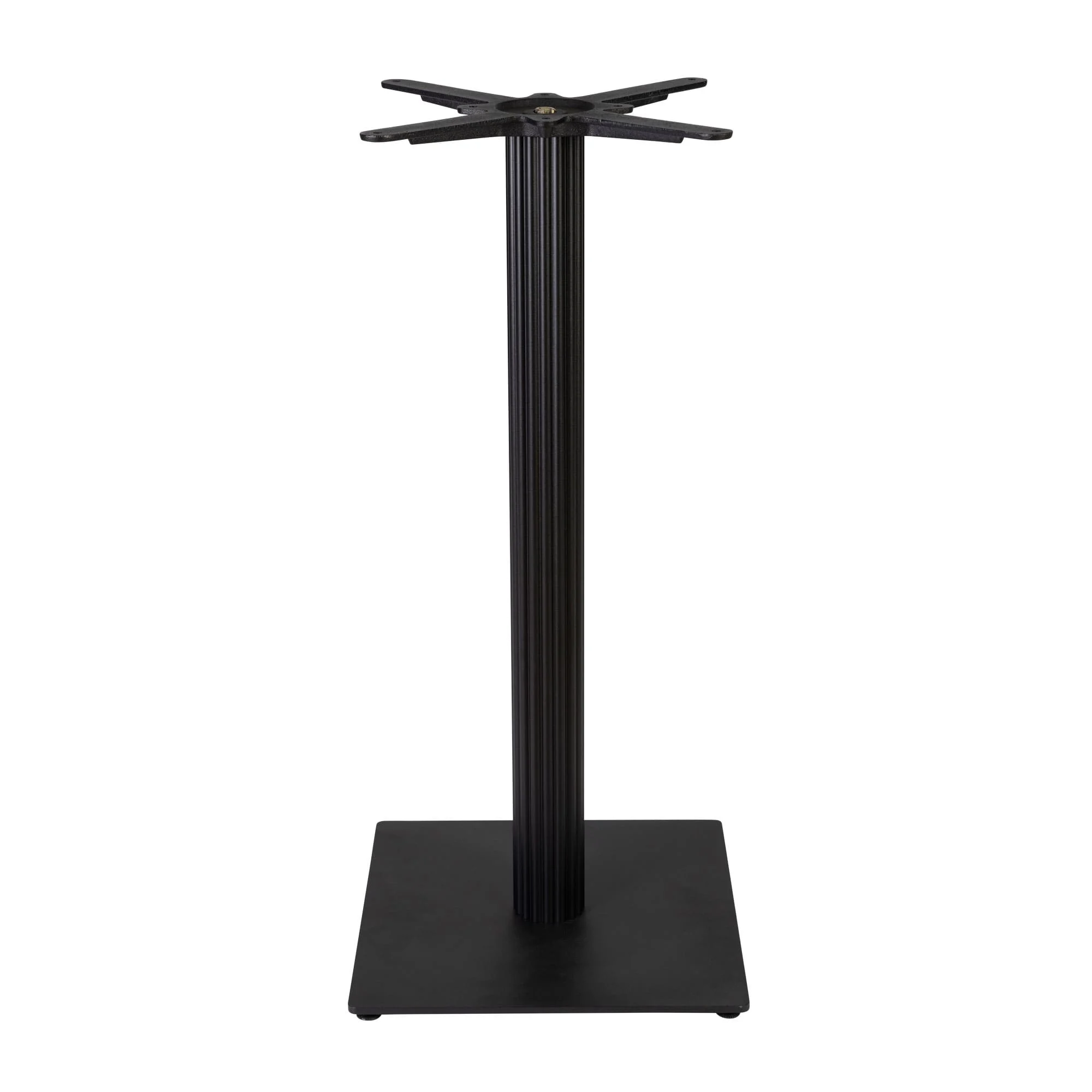 Boston Mid Height Table Base Small Square Fluted Black Side