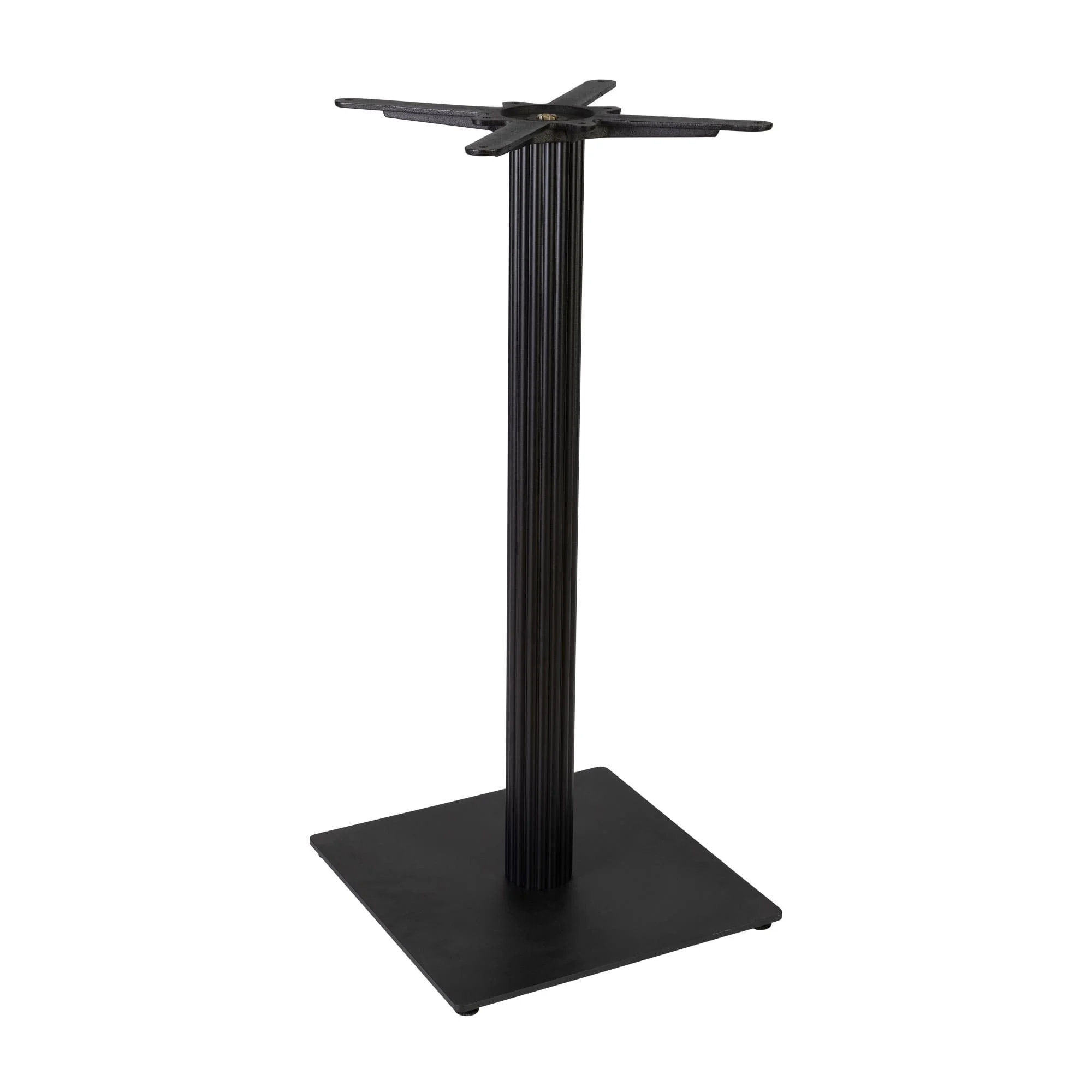 Boston Mid Height Table Base Small Square Fluted Black
