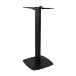 Boston Mid Height Table Base Small Square Fluted Radius Edges Black