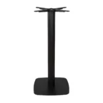 Boston Mid Height Table Base Small Square Fluted Radius Edges Black Side