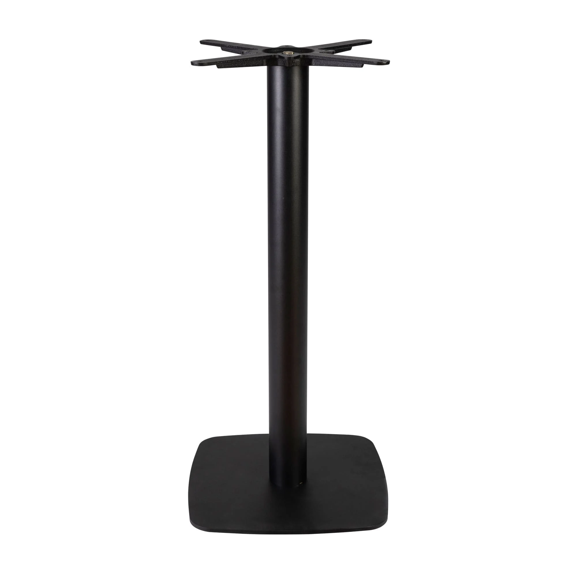 Boston Mid Height Table Base Small Square Radius Edges Black Side