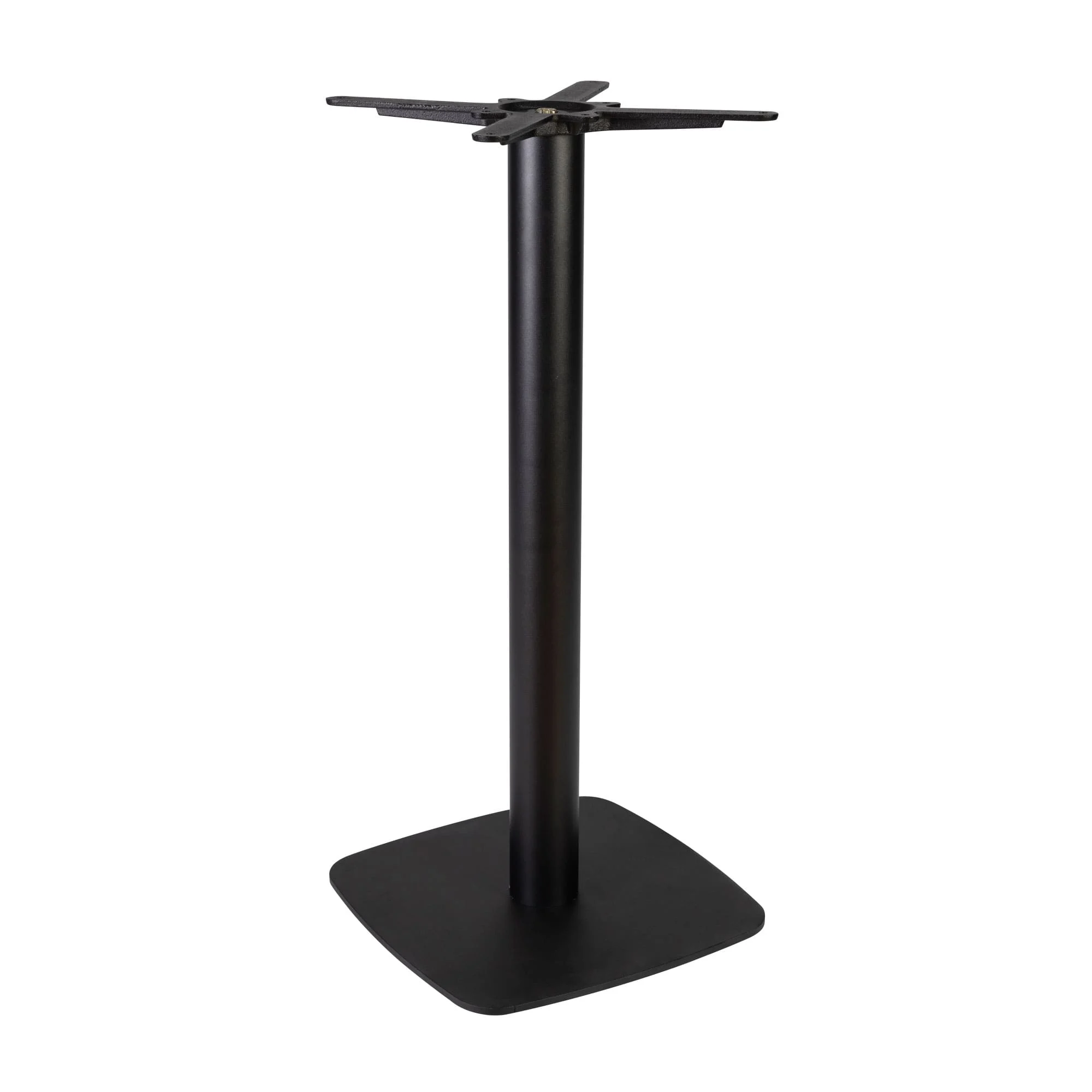 Boston Mid Height Table Base Small Square Radius Edges Black