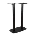 Boston Poseur Height Table Base Large Rectangular Fluted Radius Edges Black