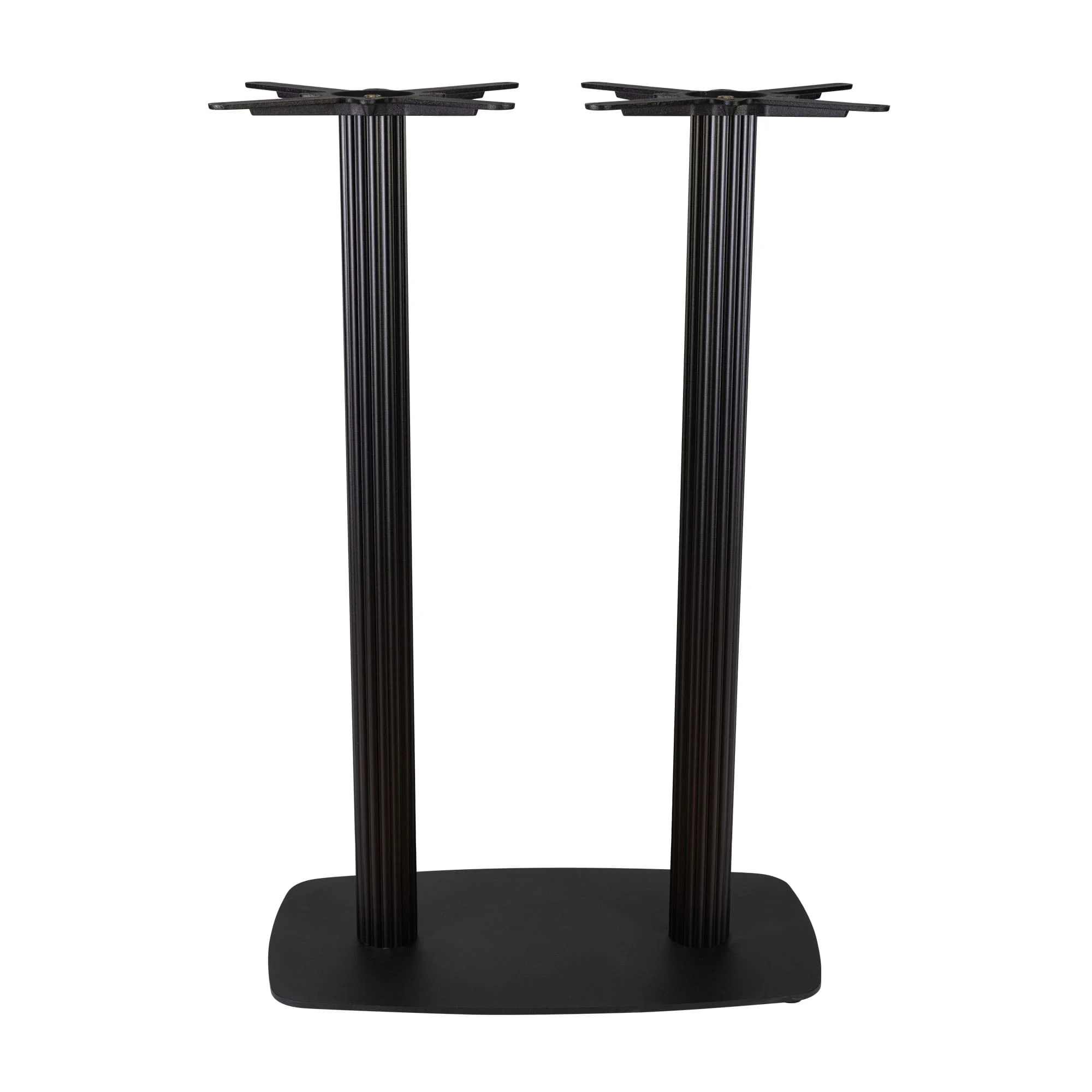 Boston Poseur Height Table Base Large Rectangular Fluted Radius Edges Black Side