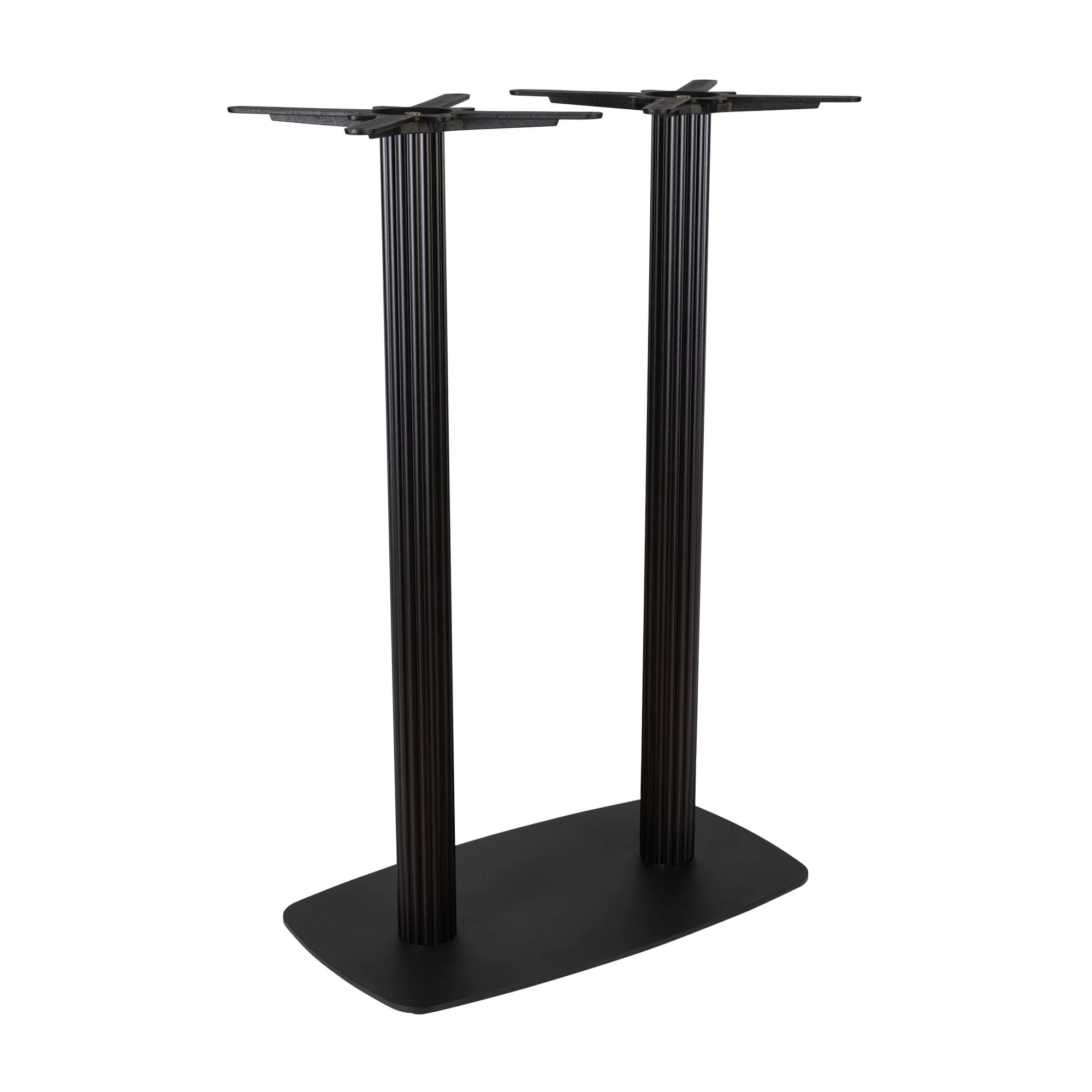 Boston Poseur Height Table Base Large Rectangular Fluted Radius Edges Black