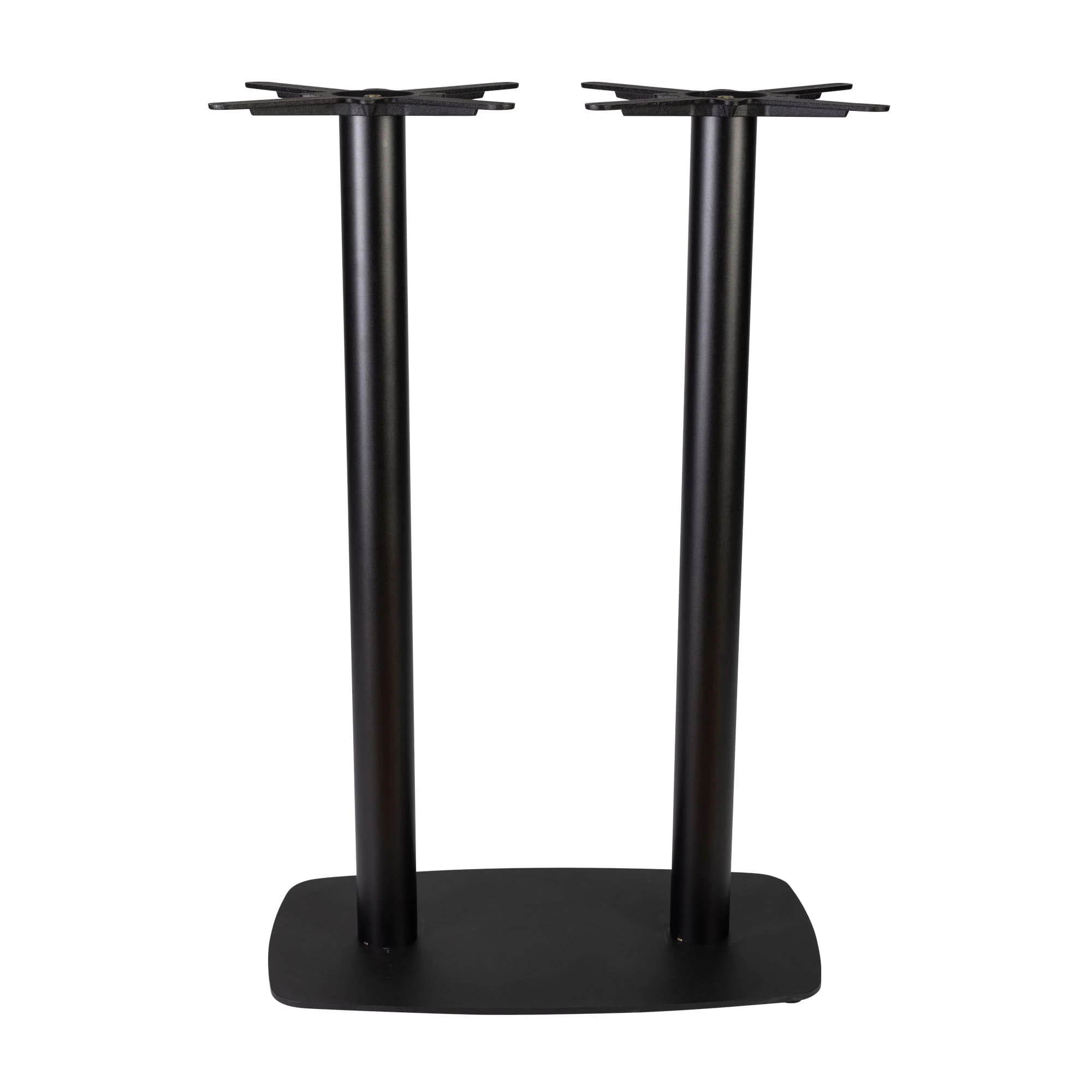 Boston Poseur Height Table Base Large Rectangular Radius Edges Black Side