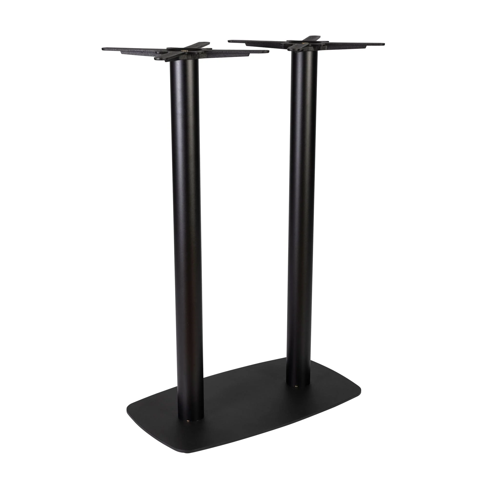 Boston Poseur Height Table Base Large Rectangular Radius Edges Black