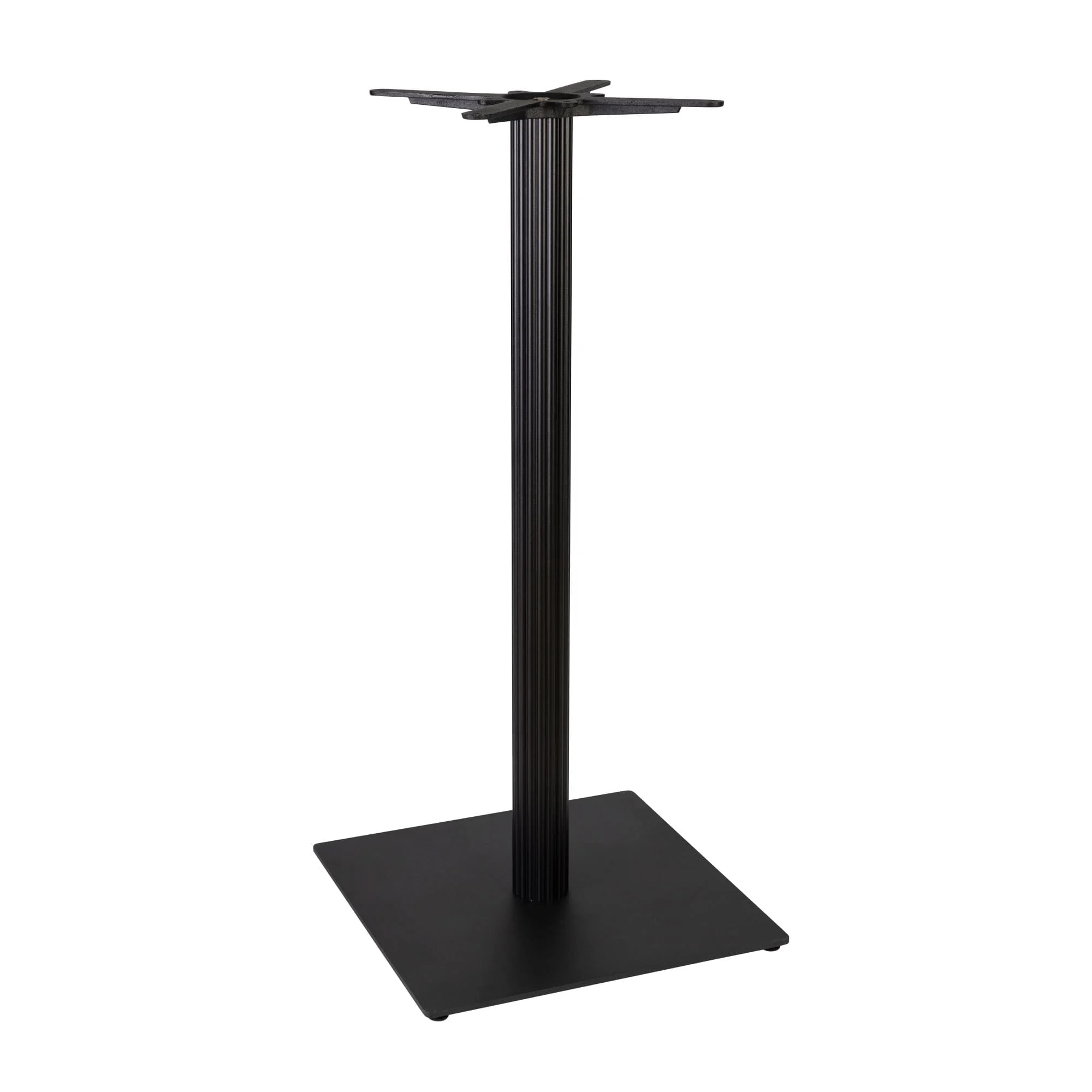 Boston Poseur Height Table Base Large Square Fluted Black