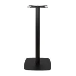 Boston Poseur Height Table Base Large Square Fluted Radius Edges Black Side
