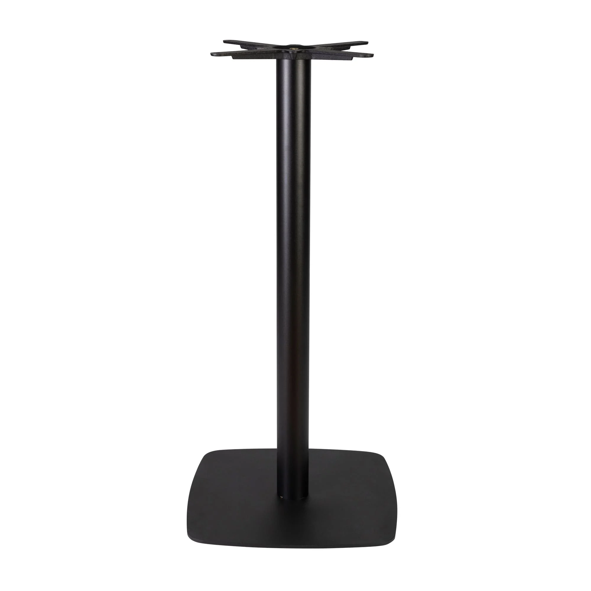 Boston Poseur Height Table Base Large Square Radius Edges Black Side