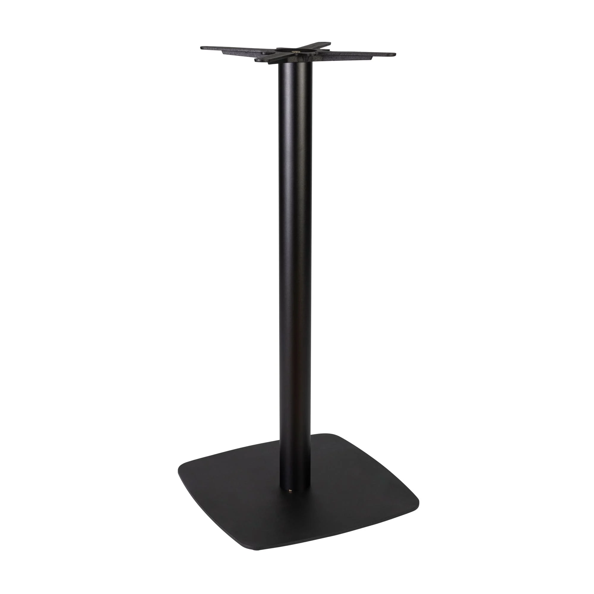 Boston Poseur Height Table Base Large Square Radius Edges Black
