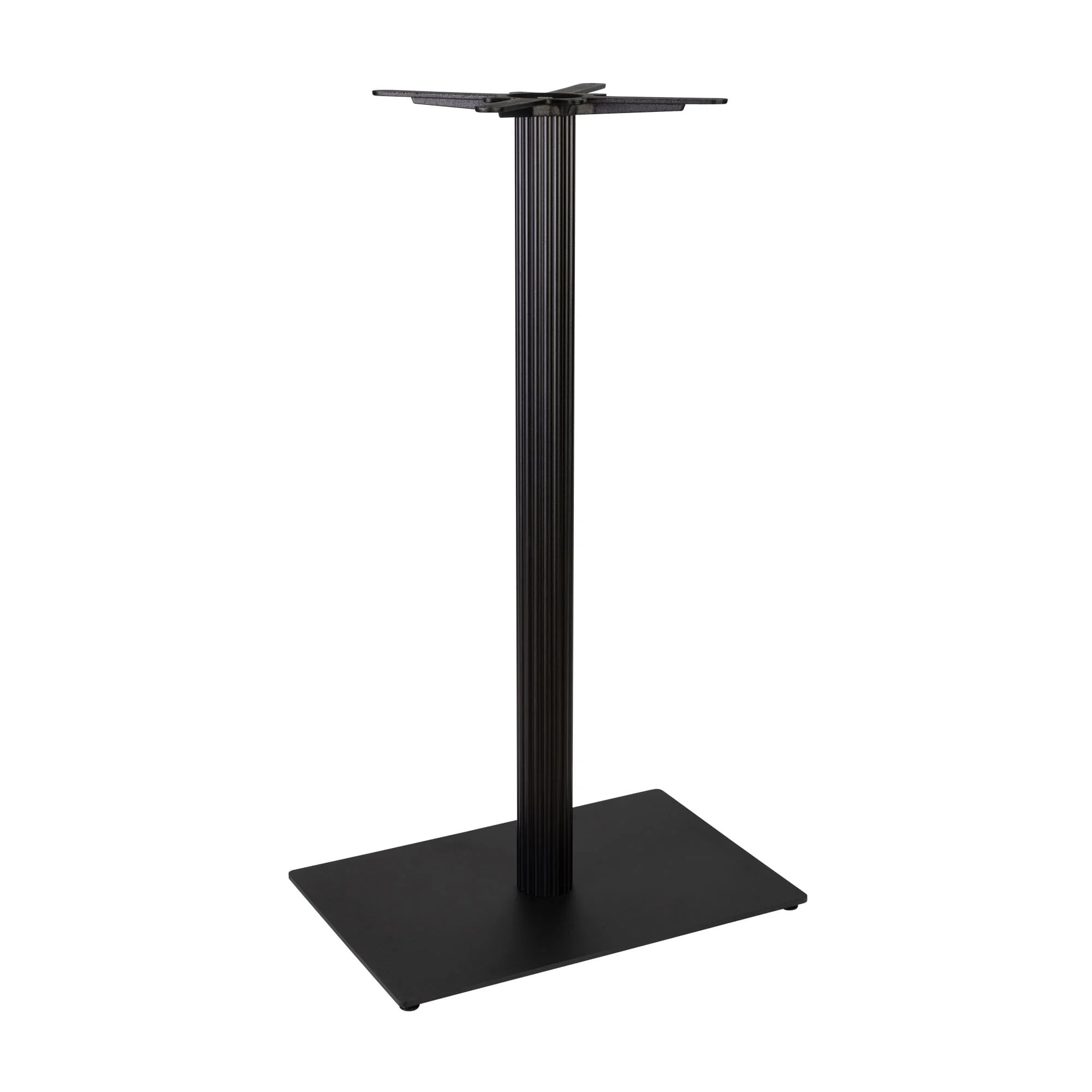 Boston Poseur Height Table Base Small Rectangular Fluted Black