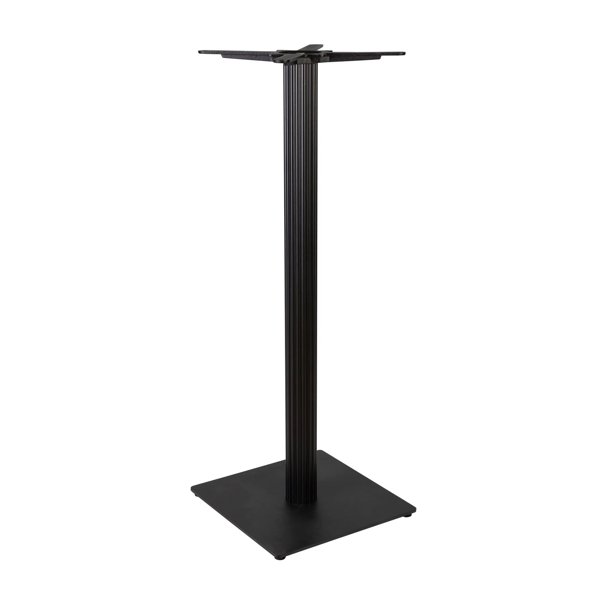Boston Poseur Height Table Base Small Square Fluted Black