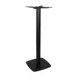 Boston Poseur Height Table Base Small Square Fluted Radius Edges Black